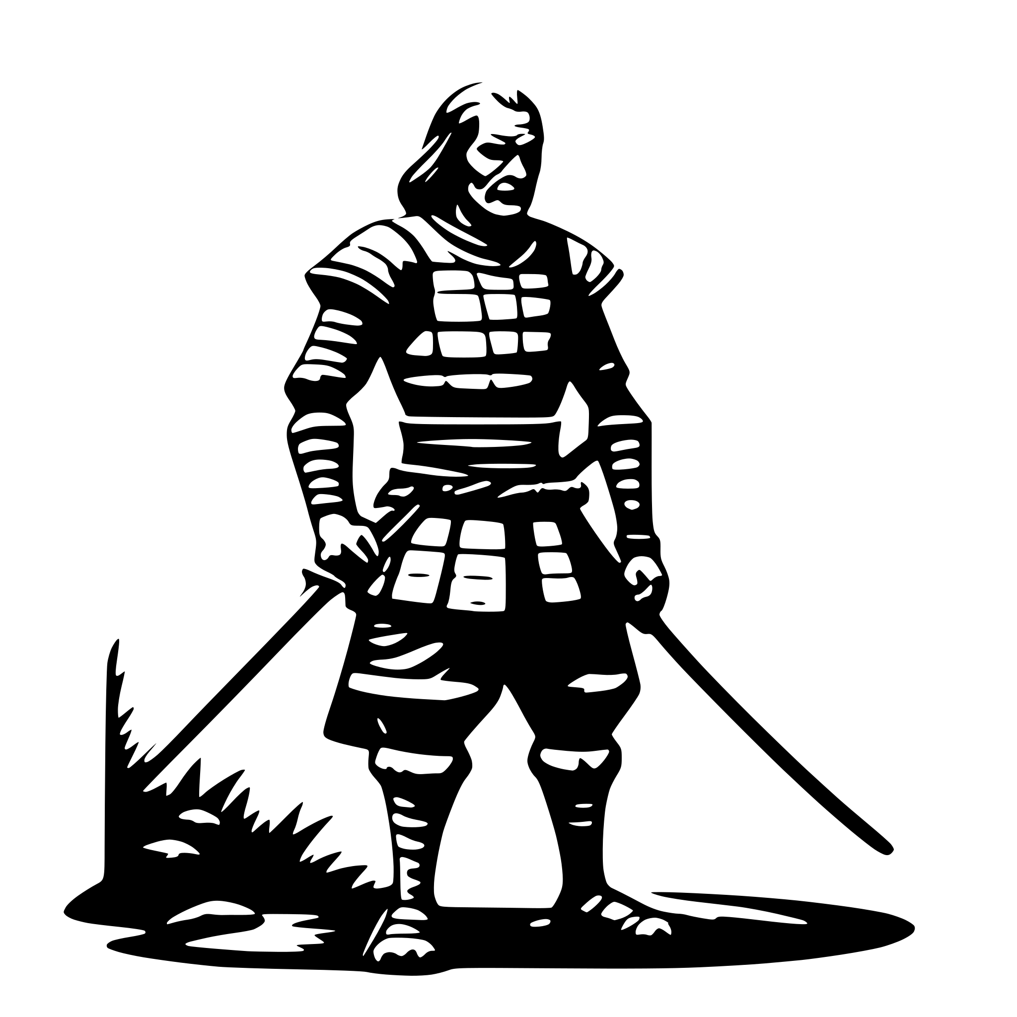 AI-generated SVG of a old samurai