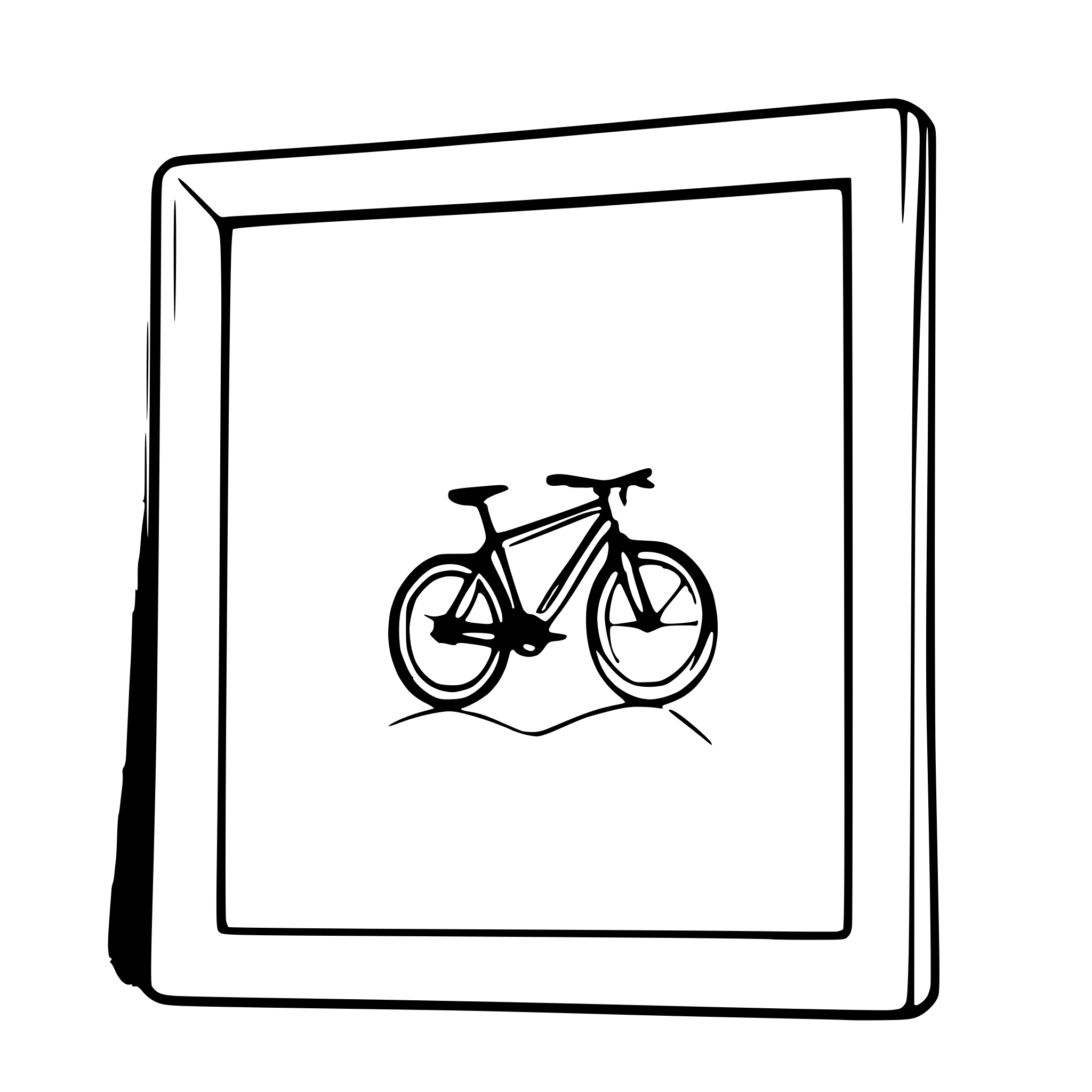AI-generated SVG of a mountainbike breaking out of a picture frame