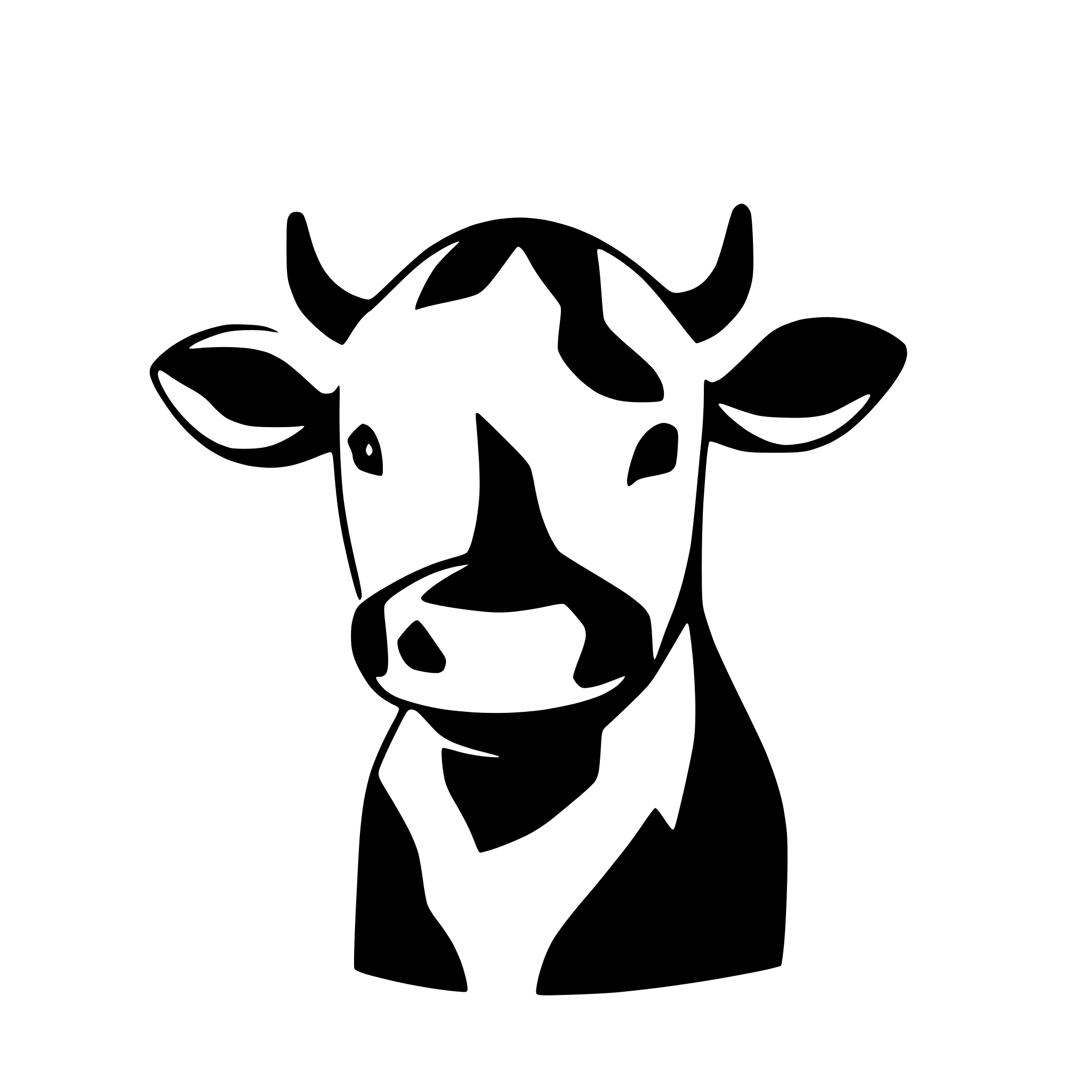 AI-generated SVG of 'cow silhouette oneline minimalist'