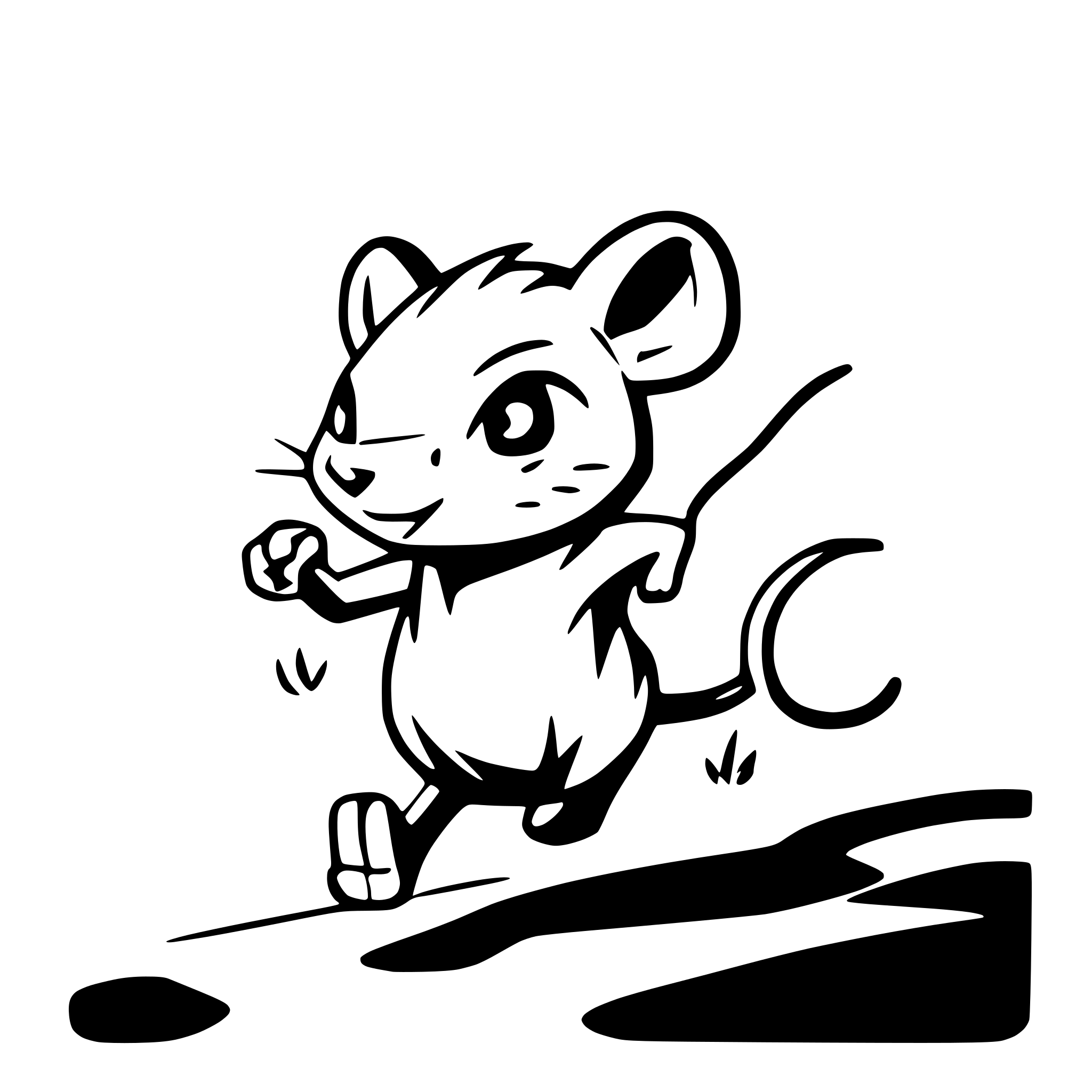 AI-generated SVG of 'a rat running'