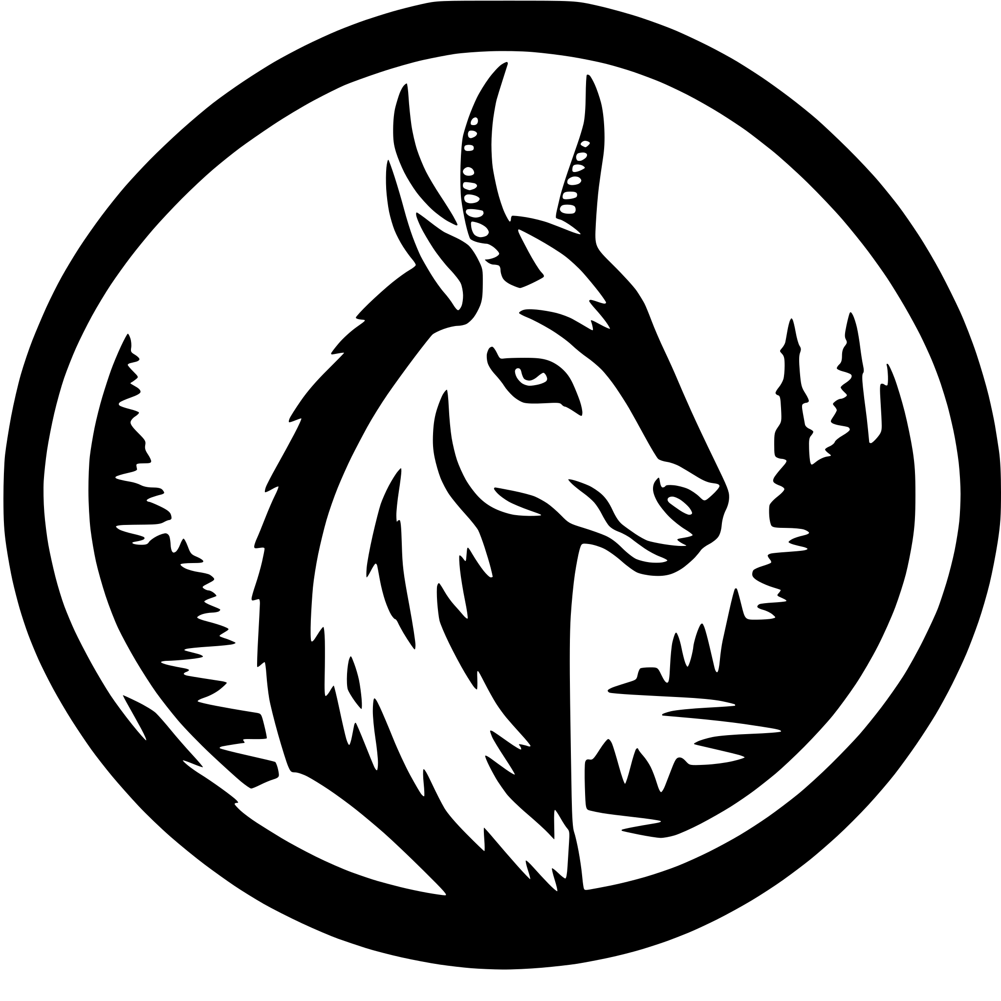 AI-generated SVG of a gazelle head inside a circle