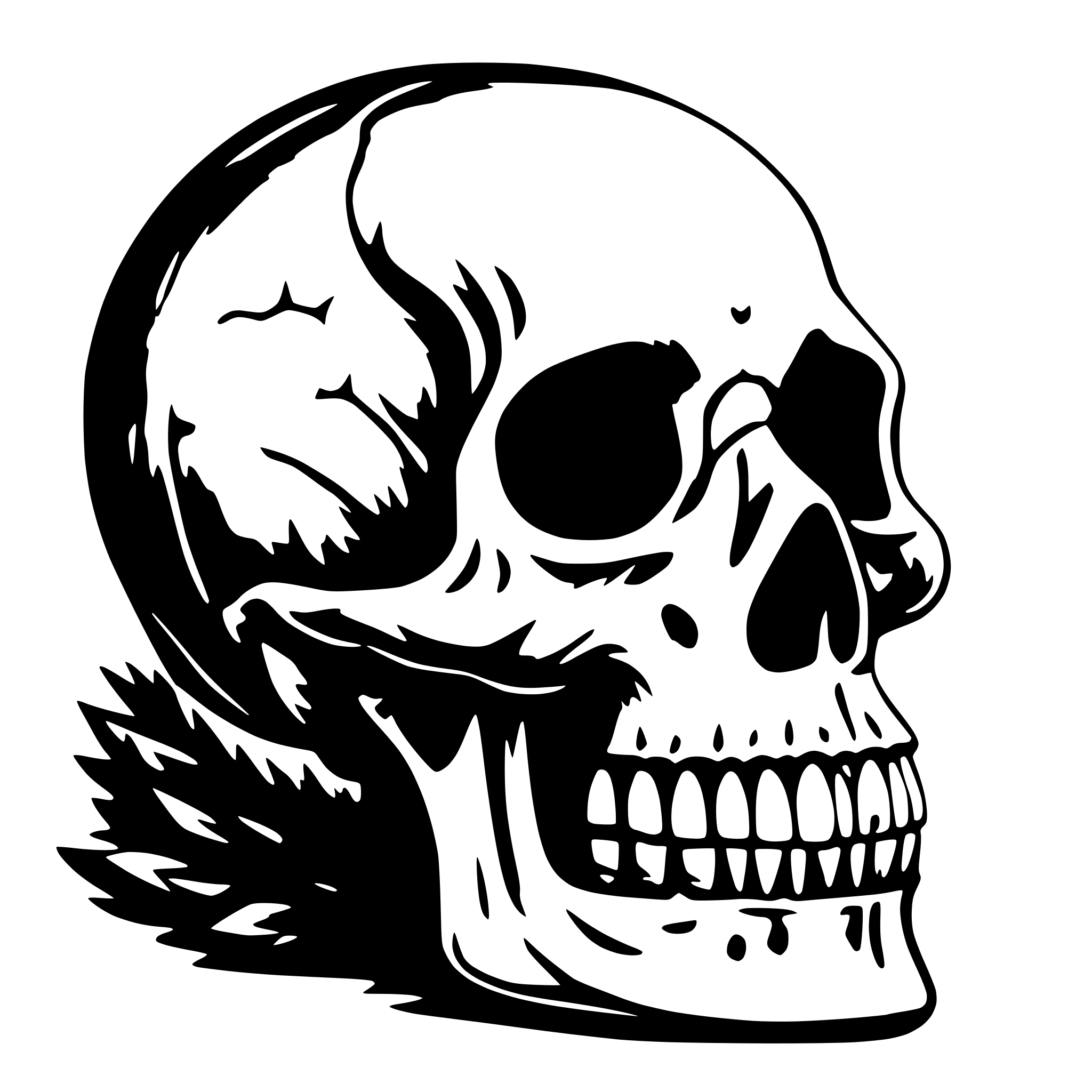 AI-generated SVG of a skull