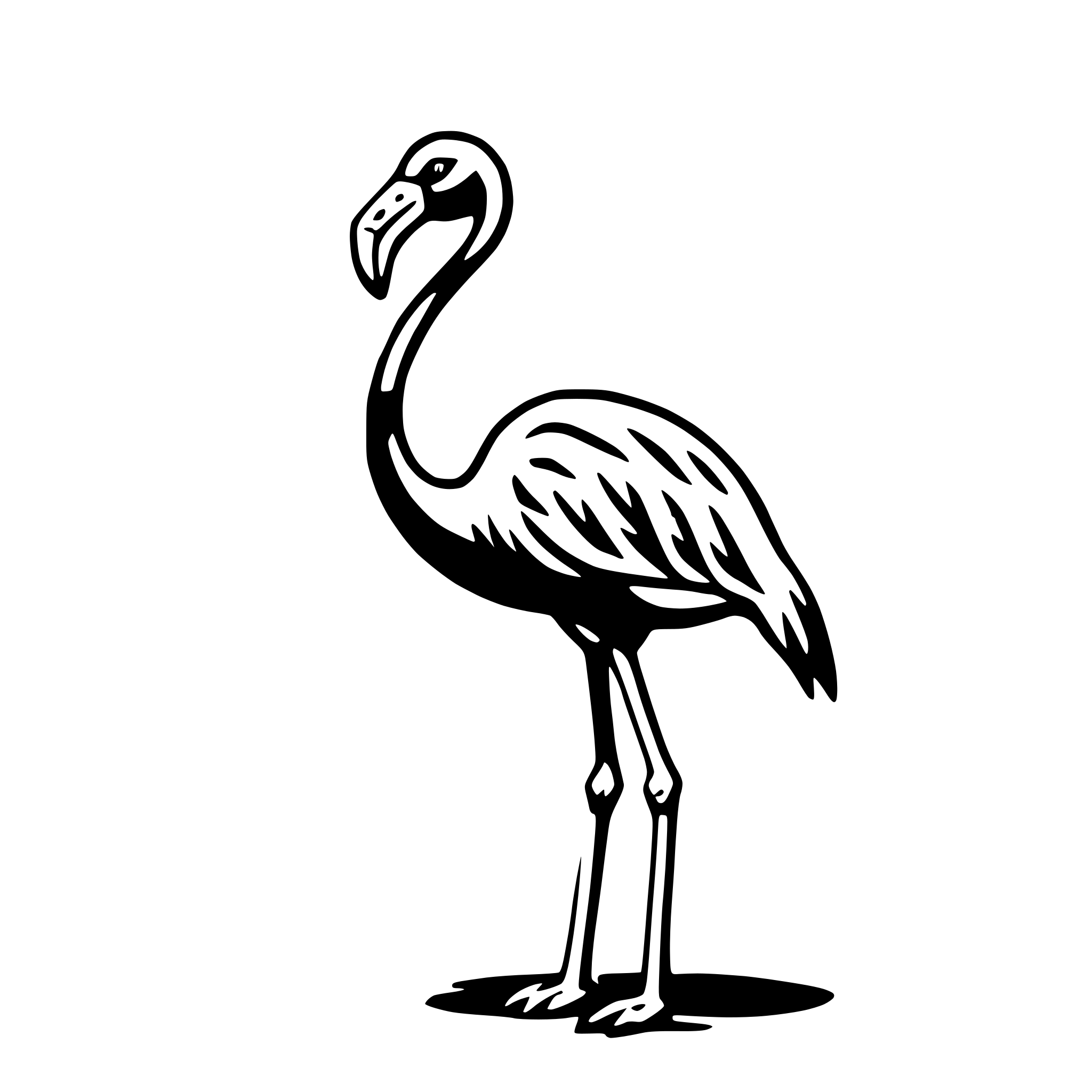 AI-generated SVG of a flamingo