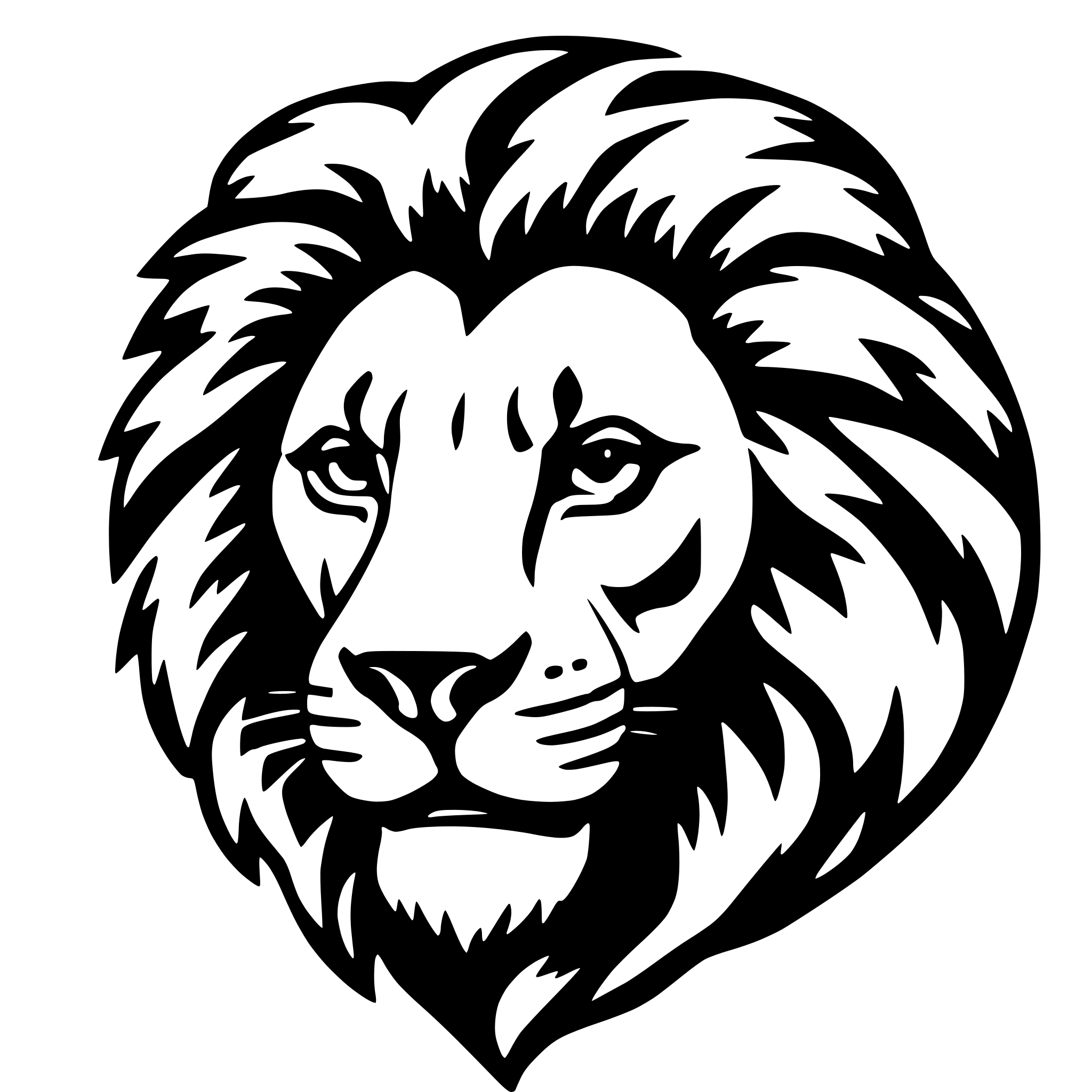 AI-generated SVG of a lion face, logo, mascot