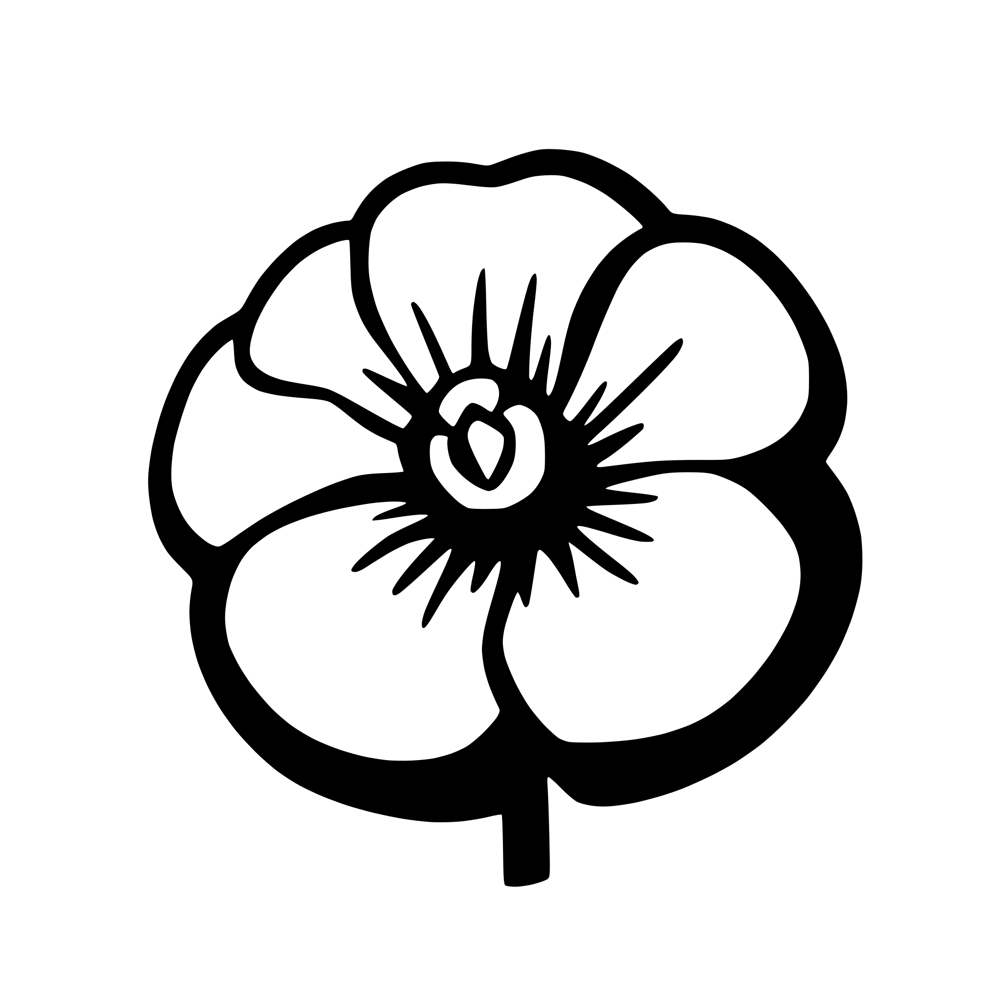 AI-generated SVG of a african violet saintpaulia blossom