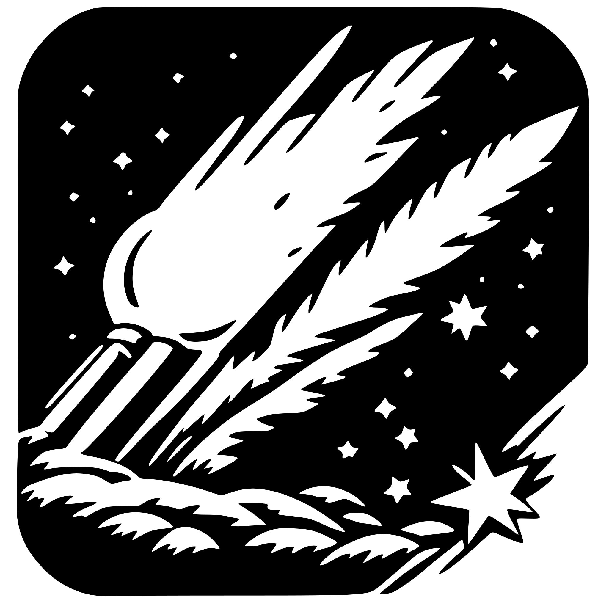 AI-generated SVG of a comet and stars