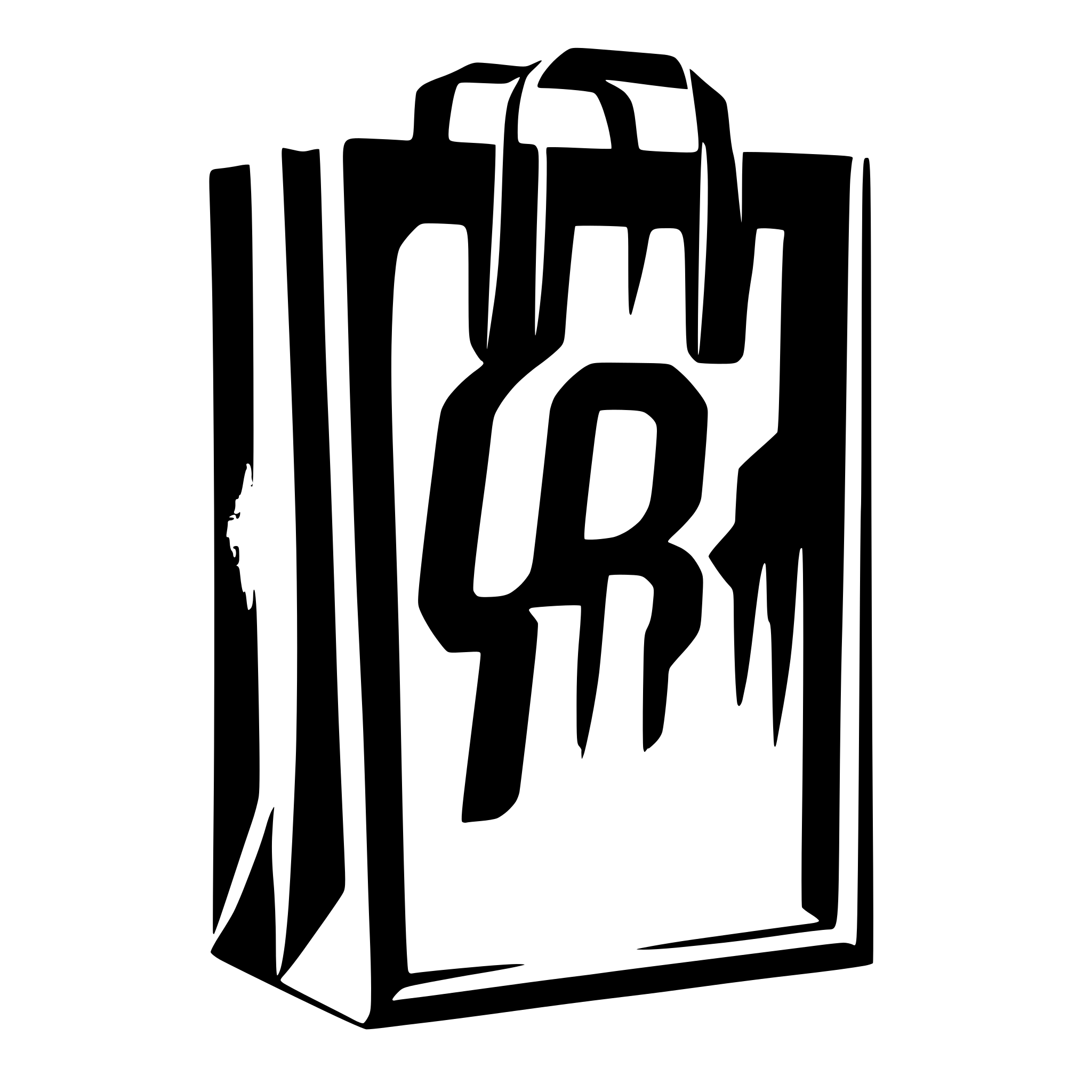 AI-generated SVG of '3D render, shopping bag, red-orange gradient, textured, thick paper, sturdy, handles, empty letter "B", cutout, sans-serif font, recessed, shadow, depth, realistic, modern, simple background, white background, product mockup'