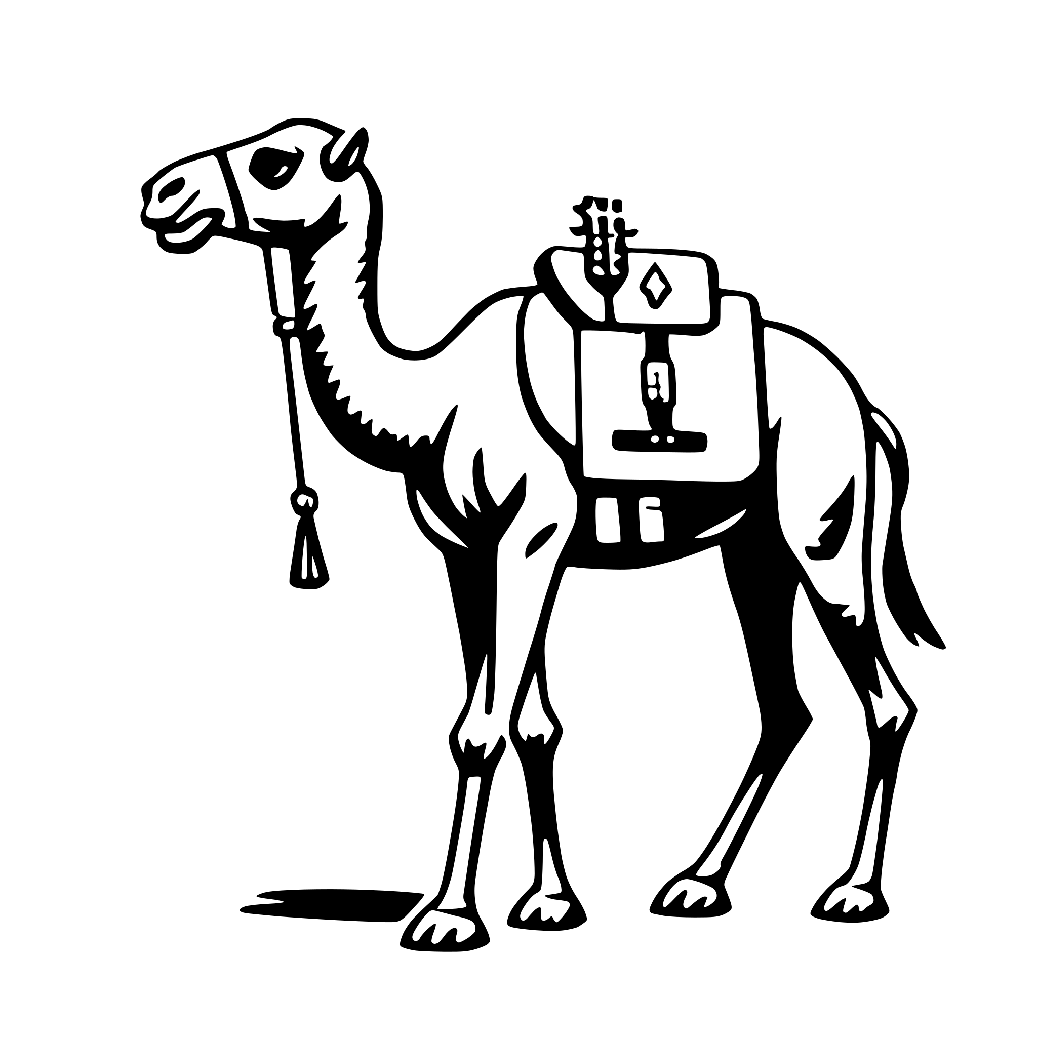AI-generated SVG of 'camel with guitar'