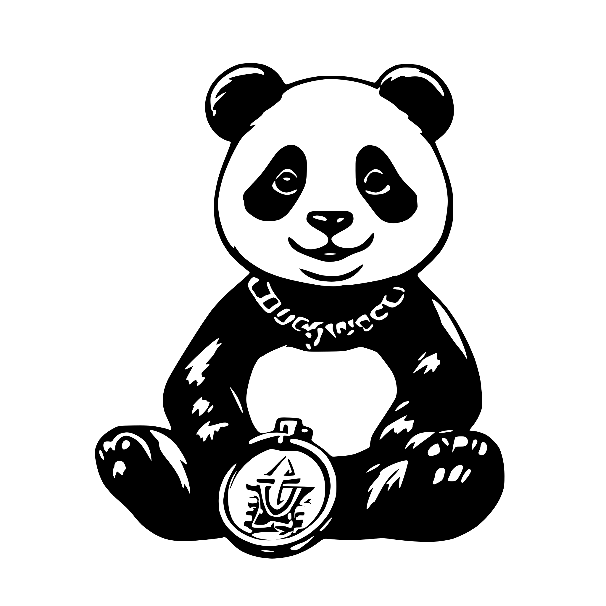 AI-generated SVG of a Panda with medal
