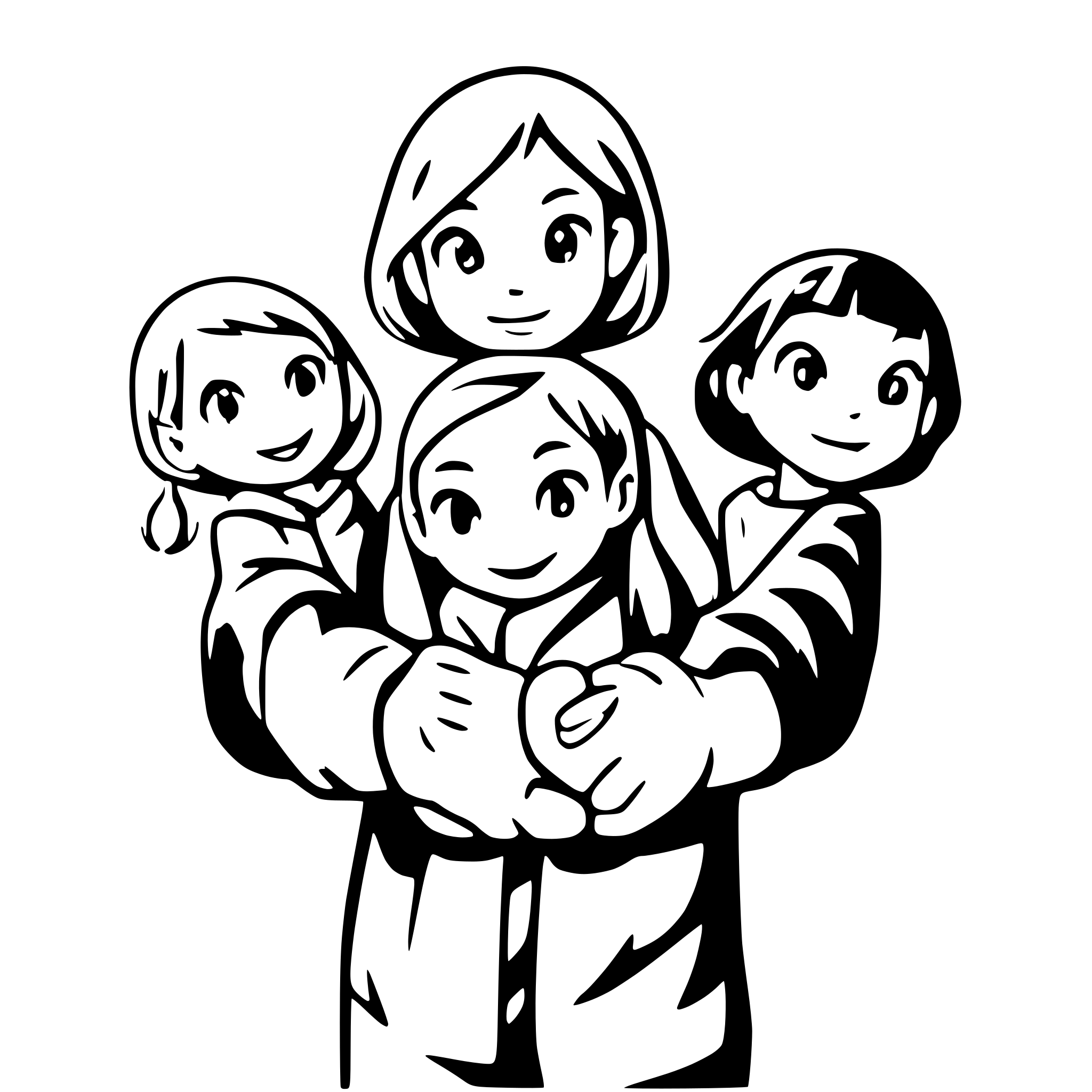 AI-generated SVG of a 12 Children holdng hands