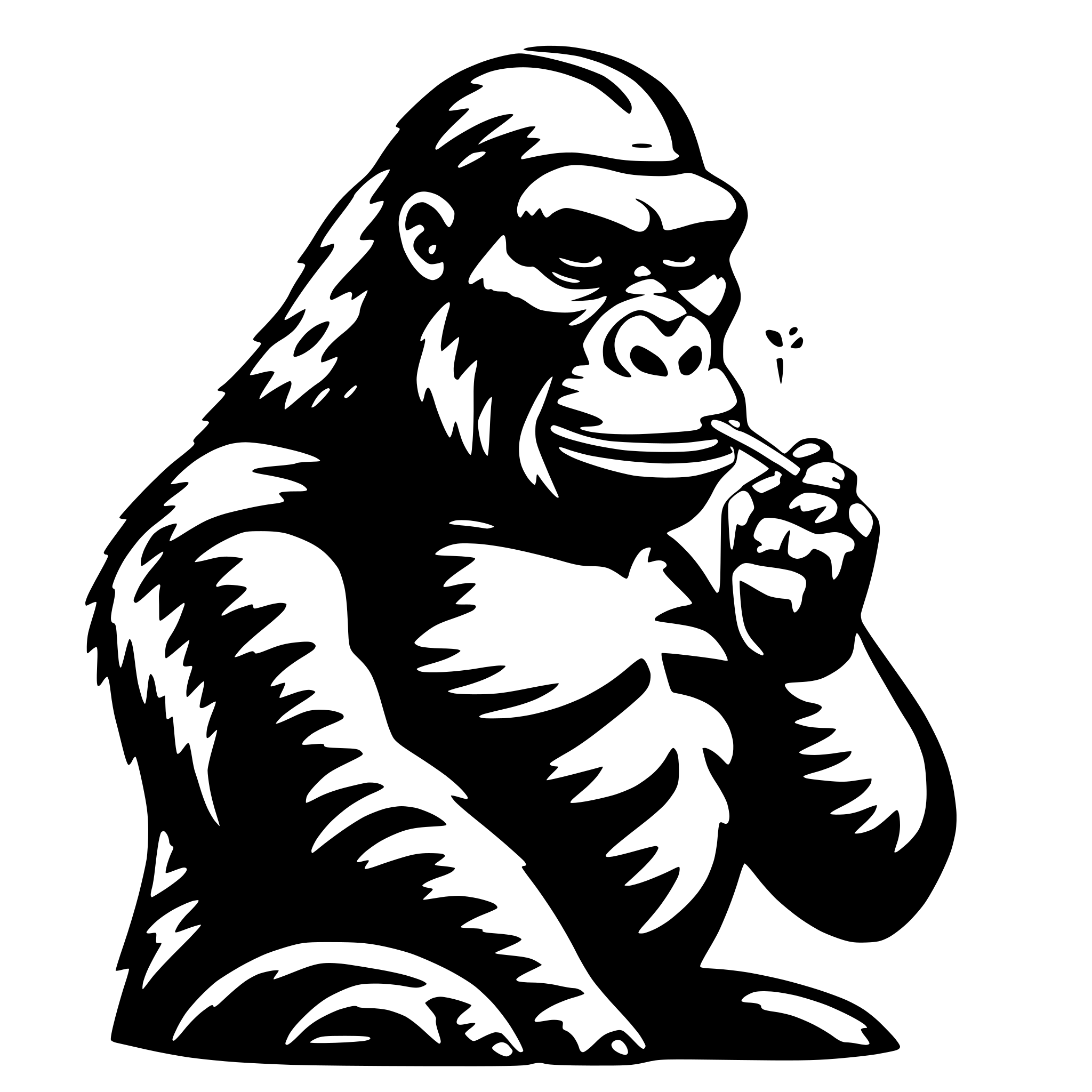 AI-generated SVG of 'King Kong smoking weed'