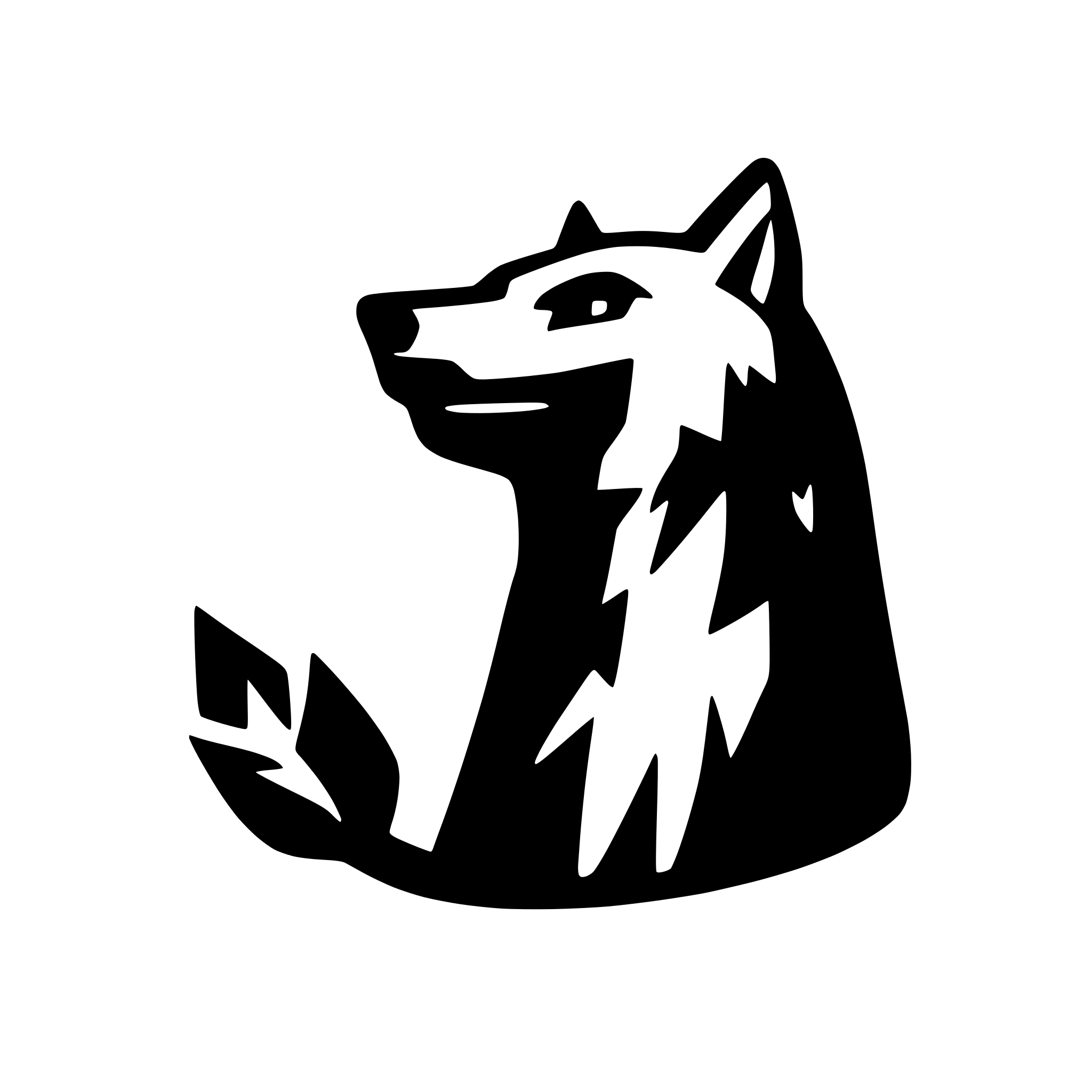 AI-generated SVG of 'Howling wolf'