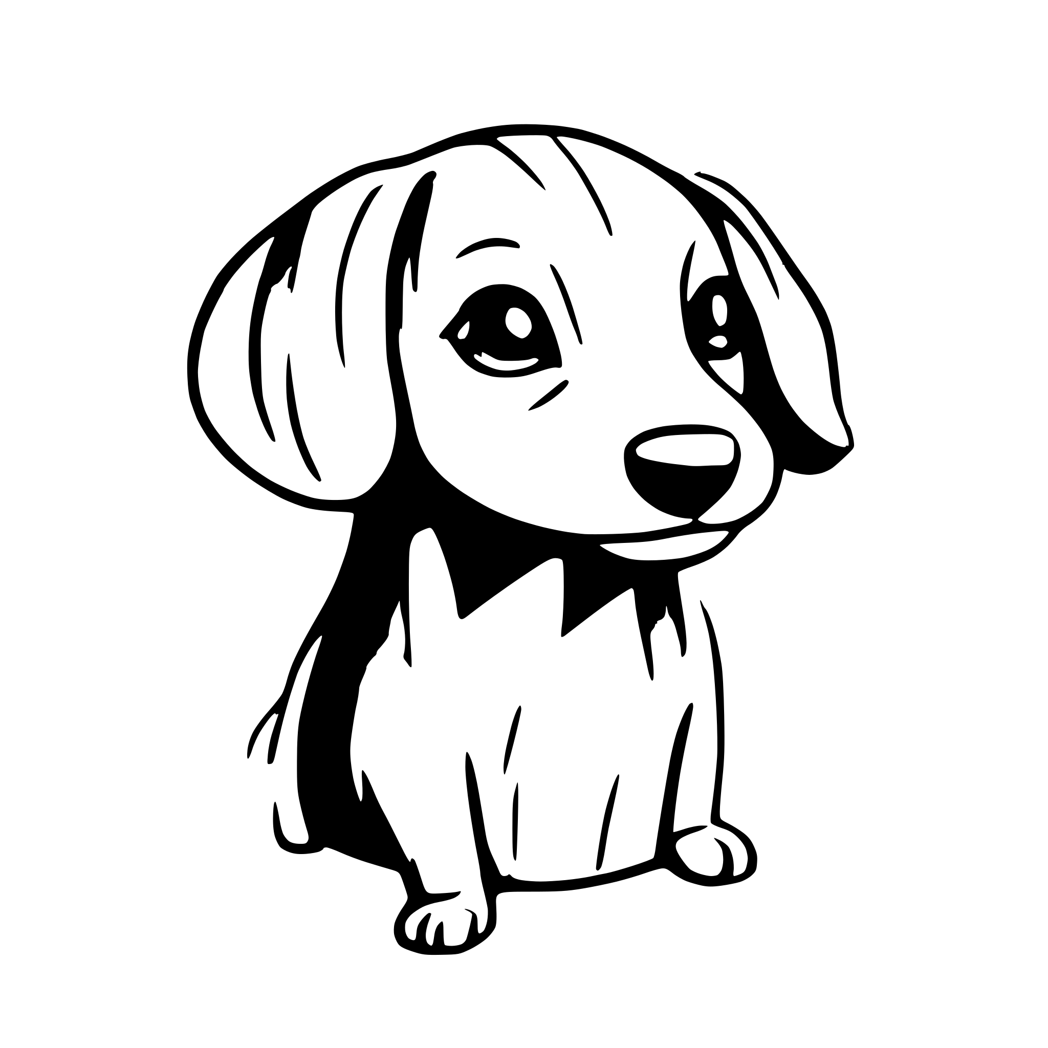 AI-generated SVG of 'Single continuous line drawing cute dachshund'