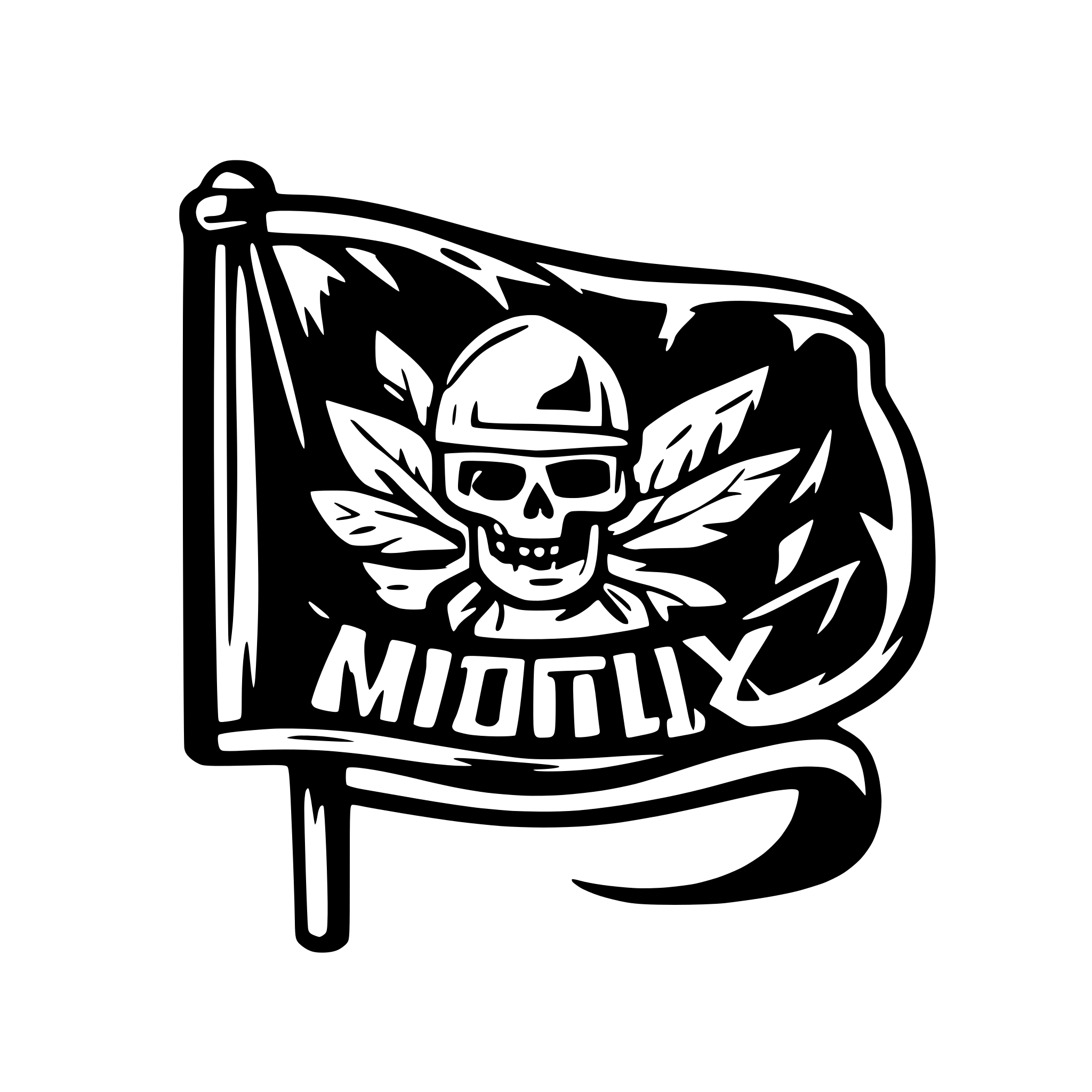 AI-generated SVG of a Pirate flag with the text Notflix