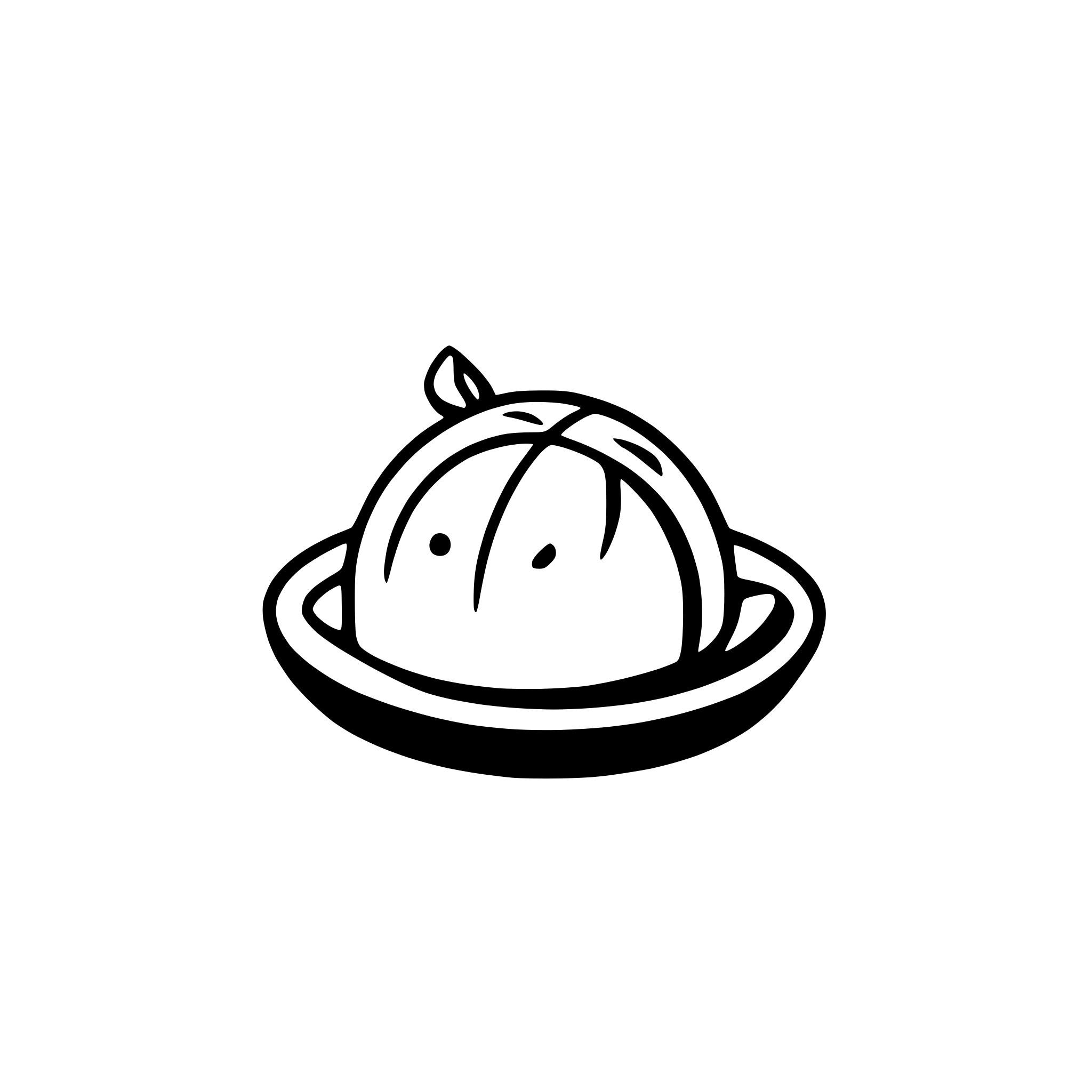 AI-generated SVG of a white dumpling logo