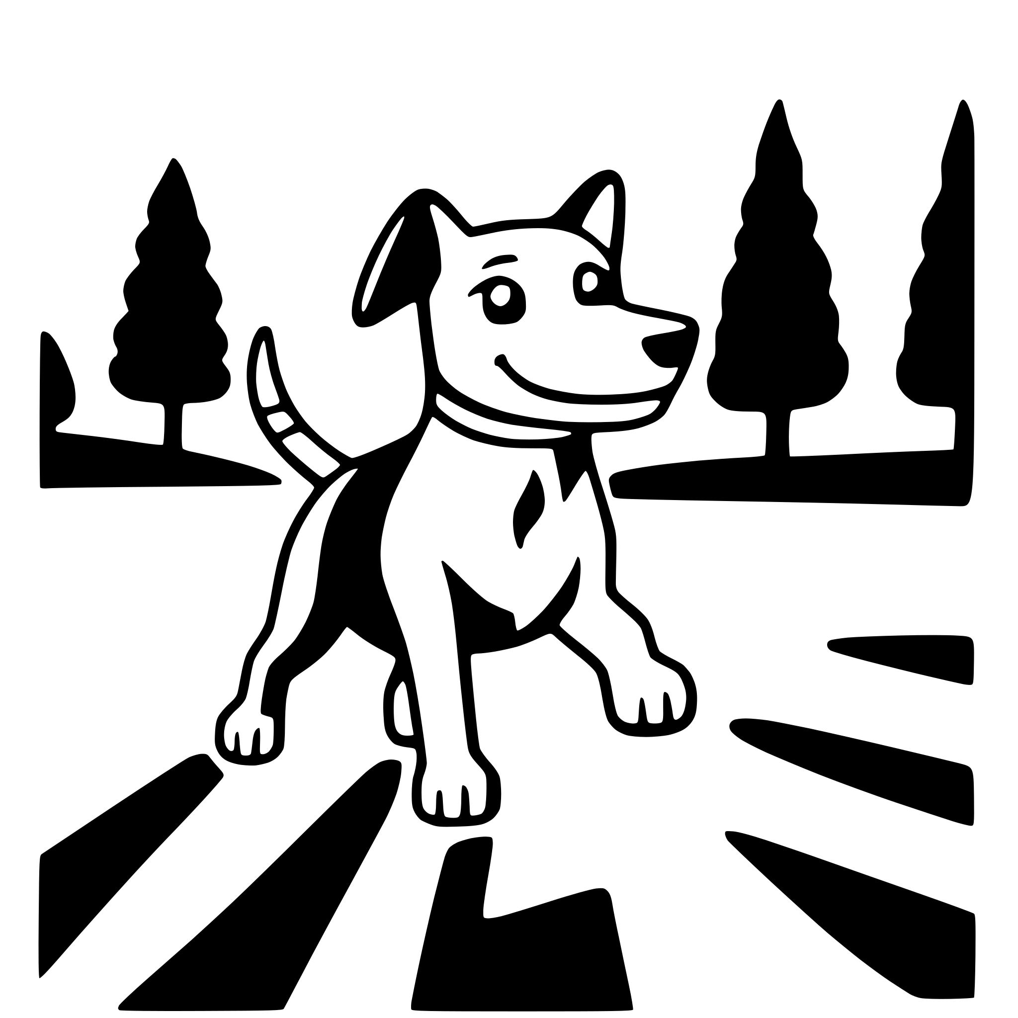 AI-generated SVG of a dog running in park