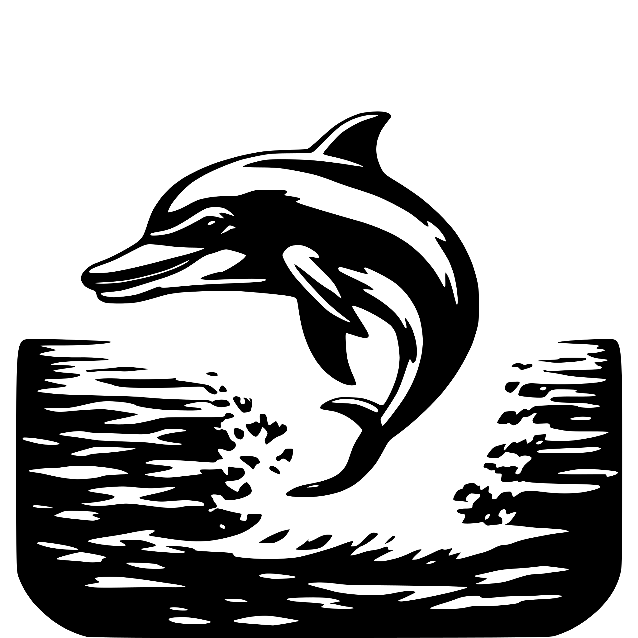 AI-generated SVG of a A dolphin leaping out of the ocean