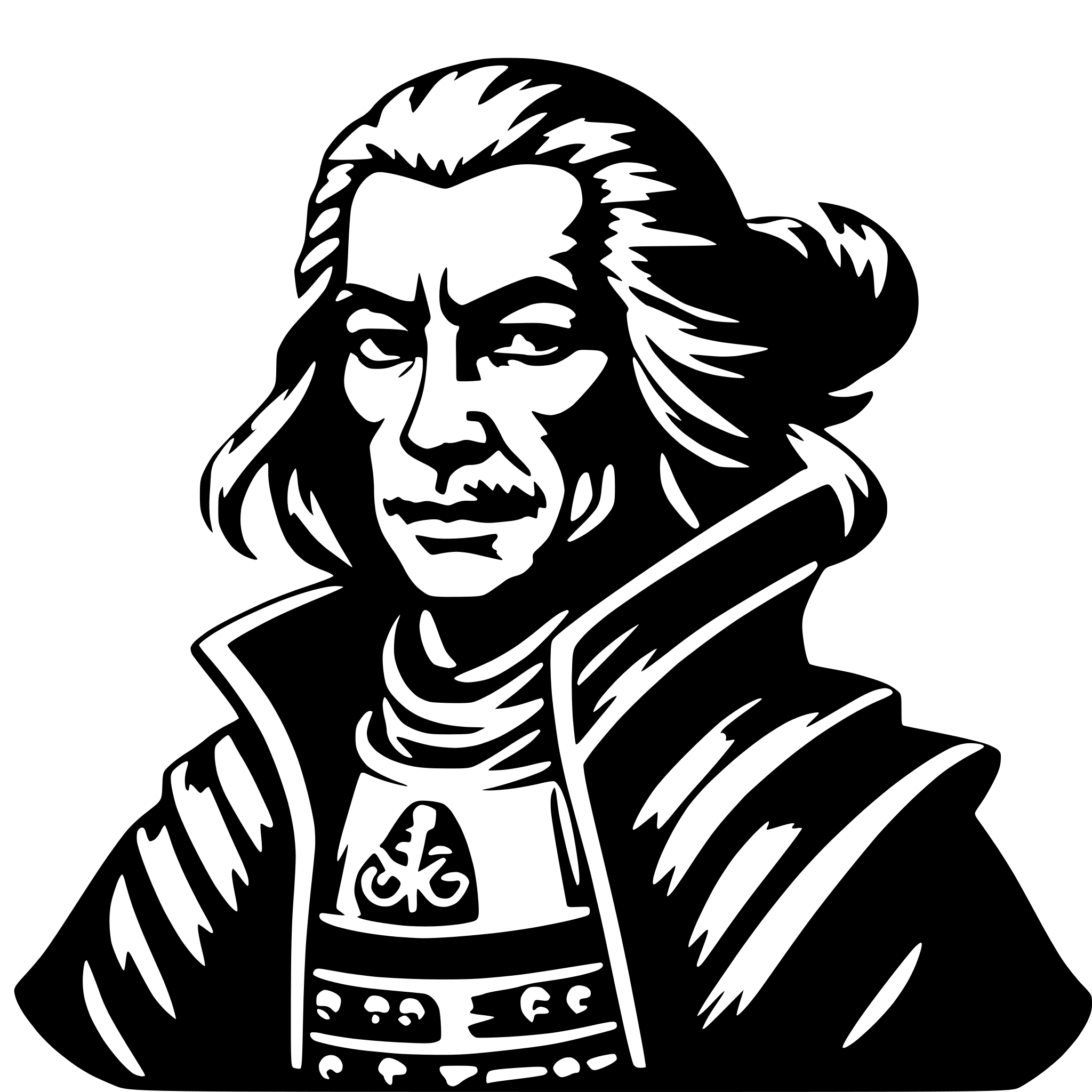 AI-generated SVG of a old samurai