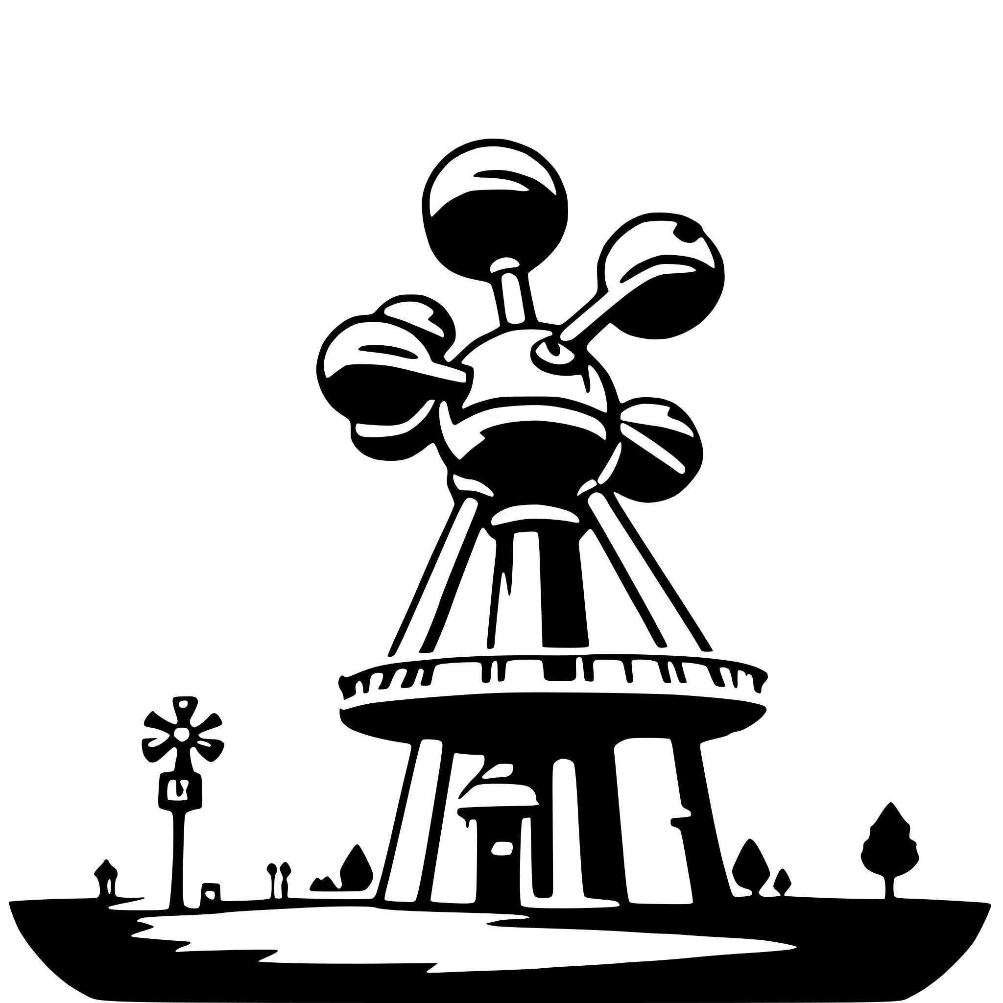 AI-generated SVG of a atomium