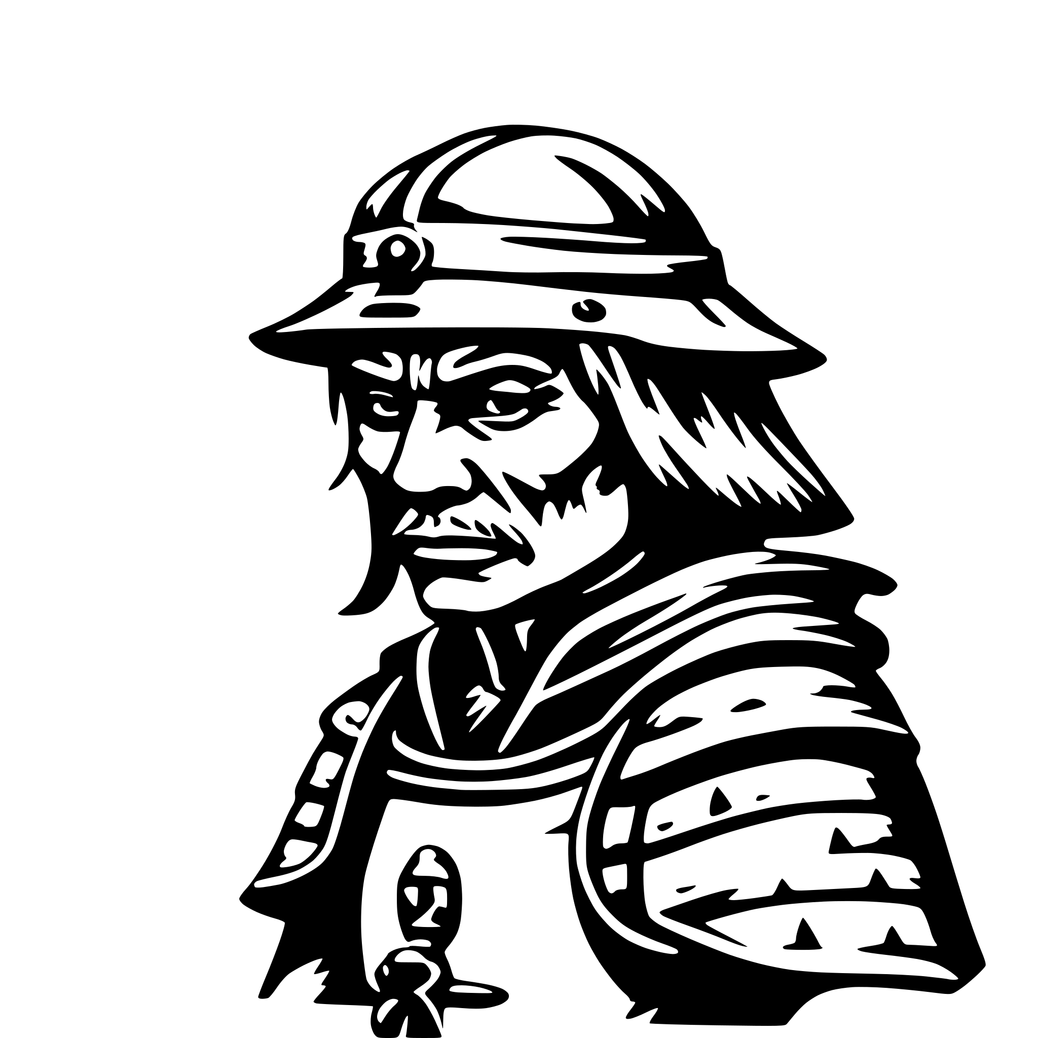 AI-generated SVG of a Old samurai