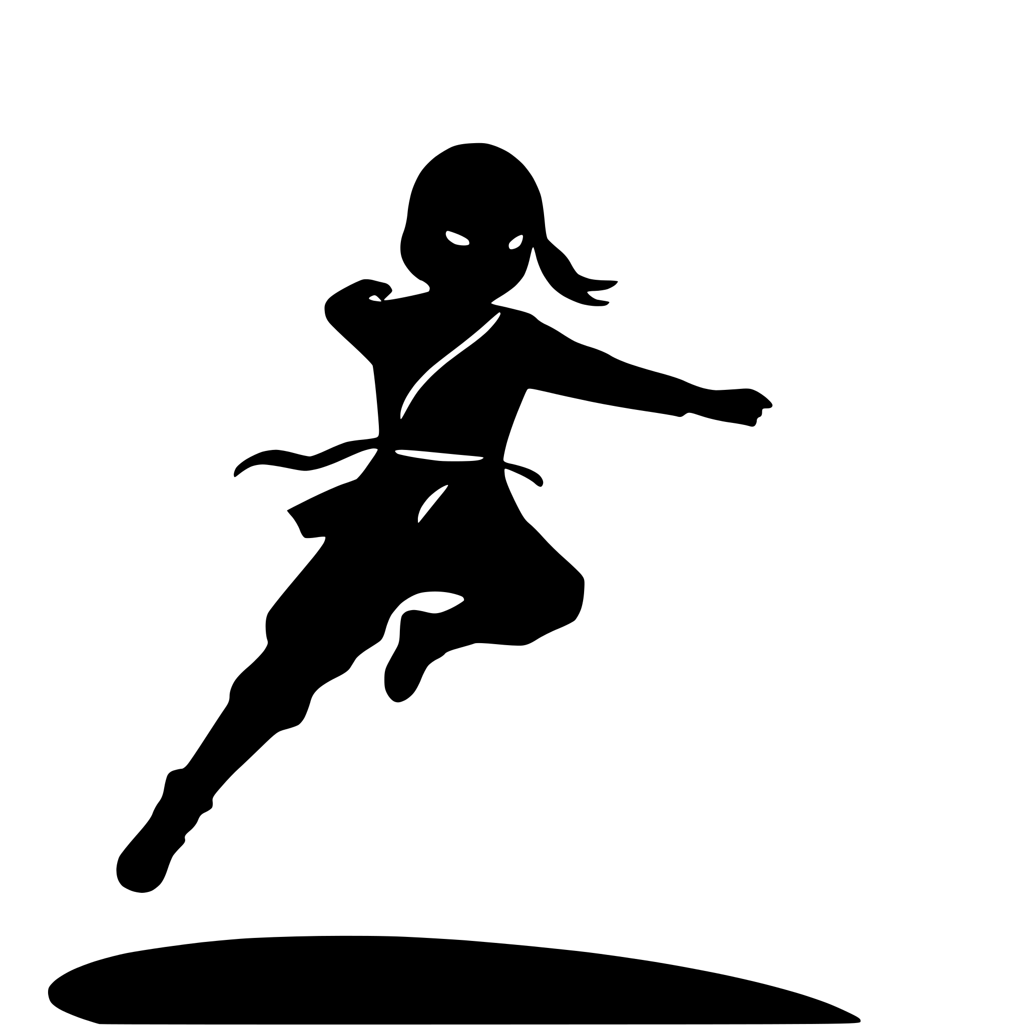 AI-generated SVG of 'ninja in mid-leap'