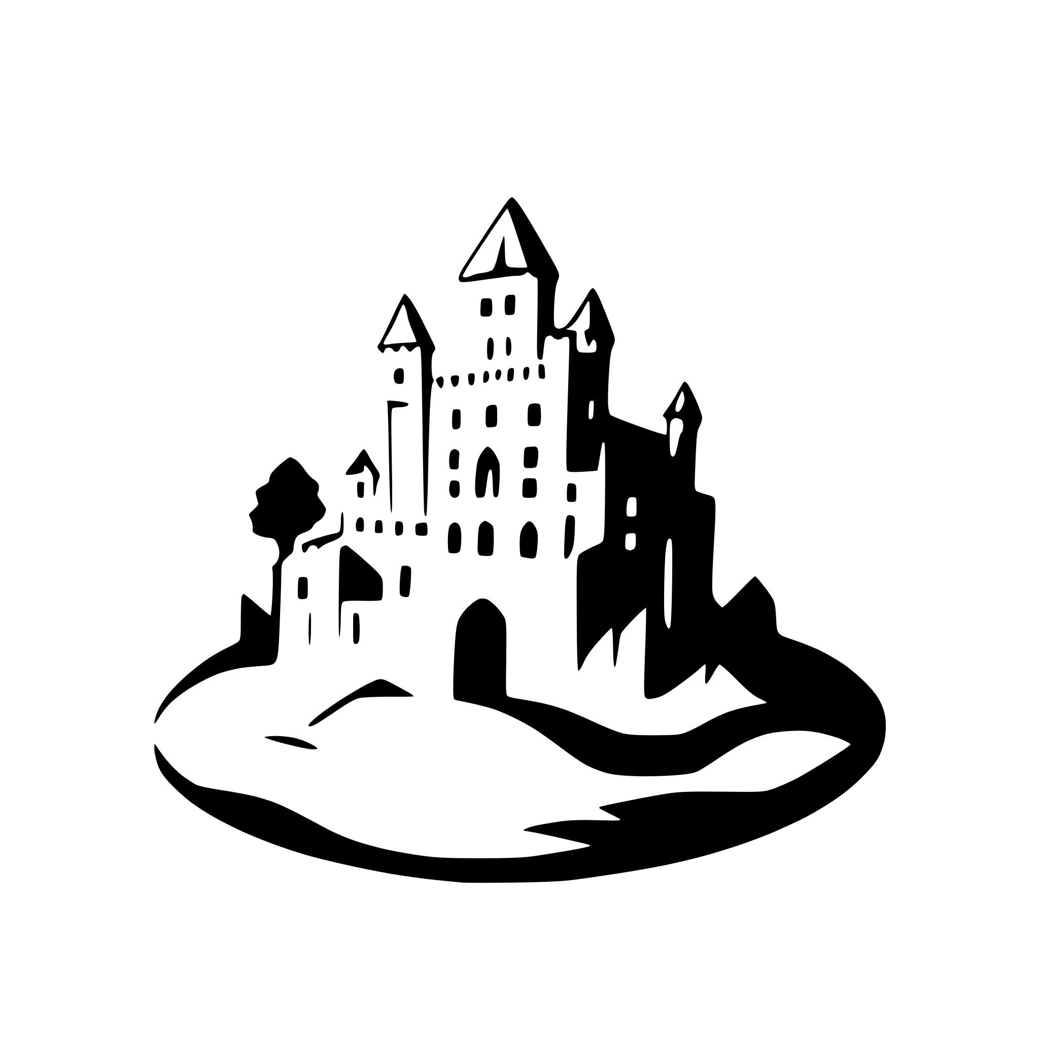 AI-generated SVG of 'castle on a cliff edge'