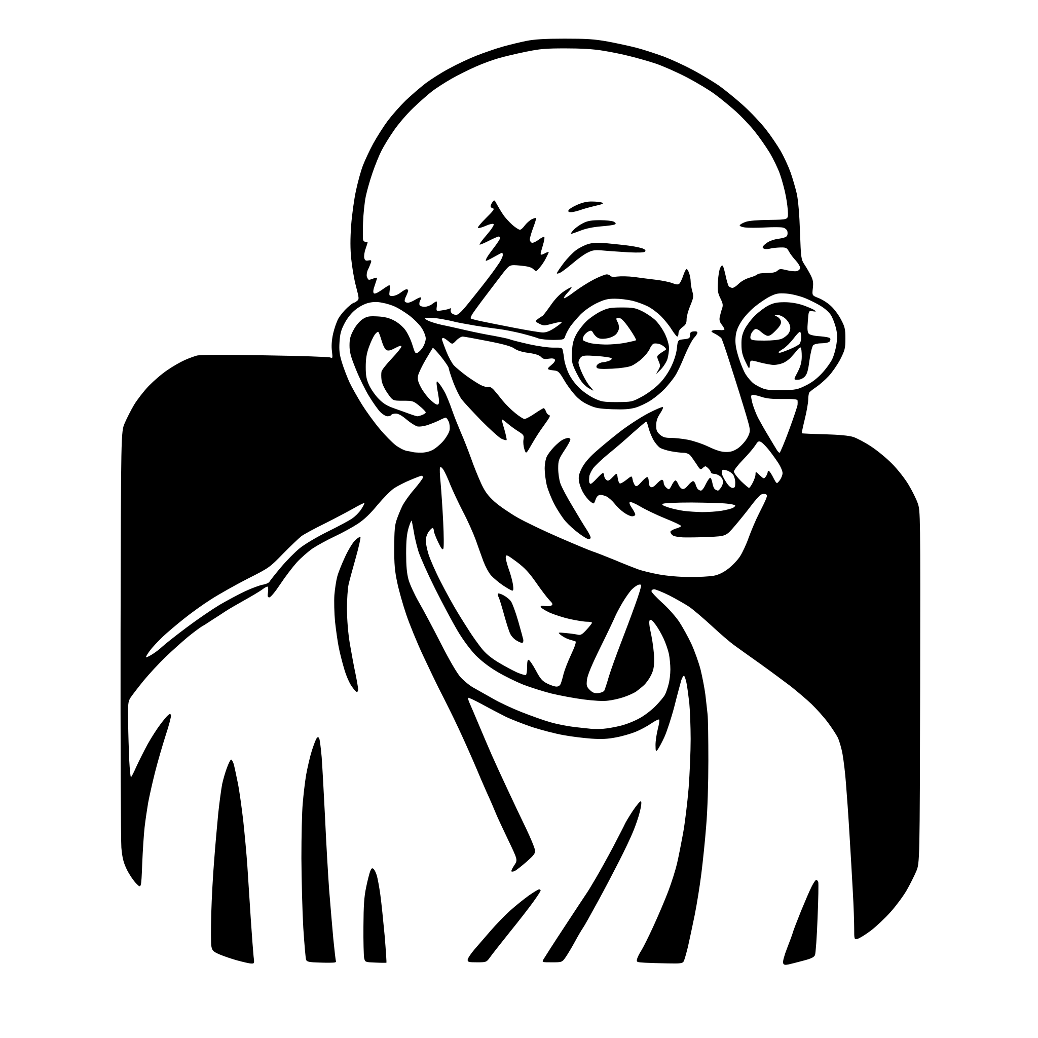 AI-generated SVG of 'mahatma gandhi'