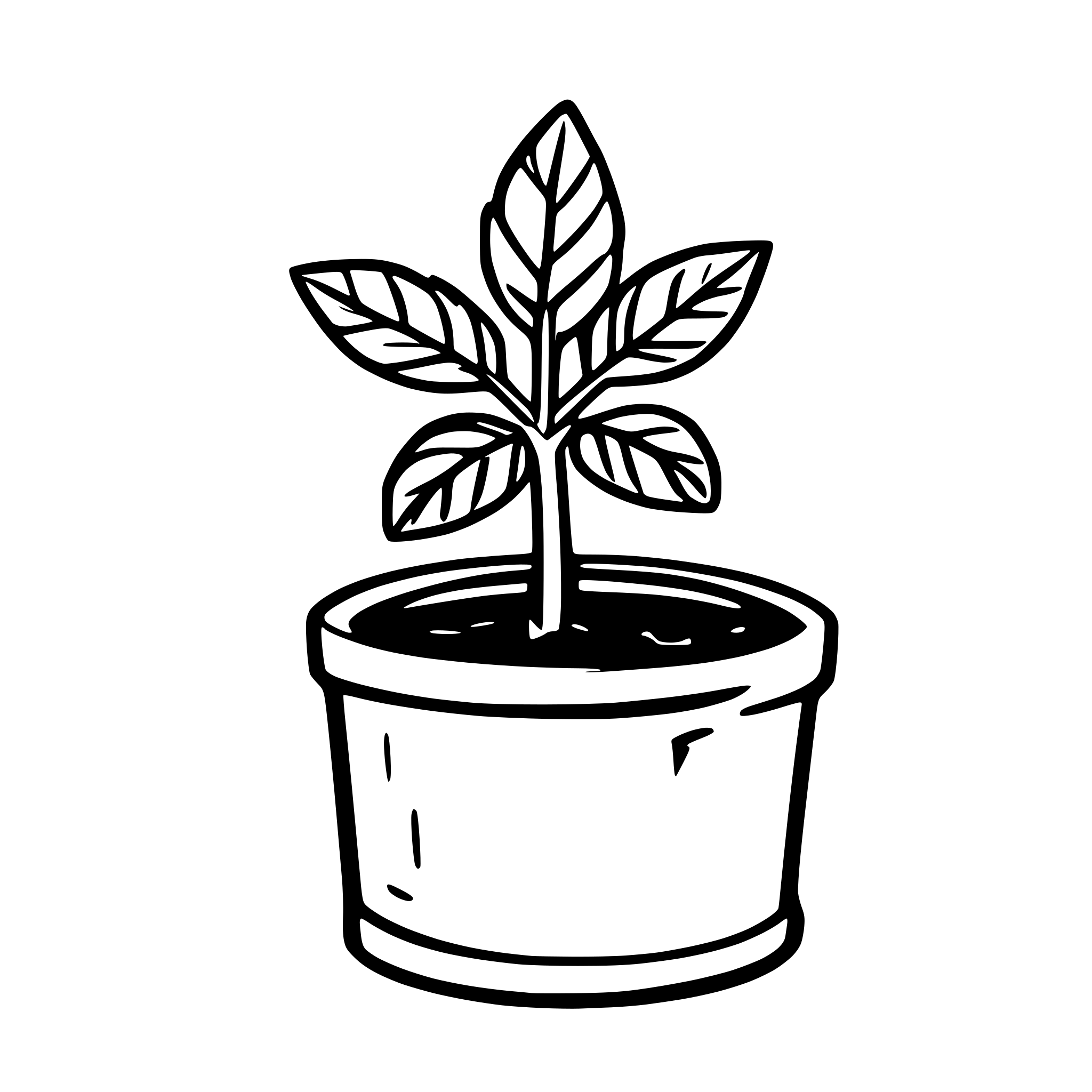 AI-generated SVG of a a small cannabis plantlet with roots showing