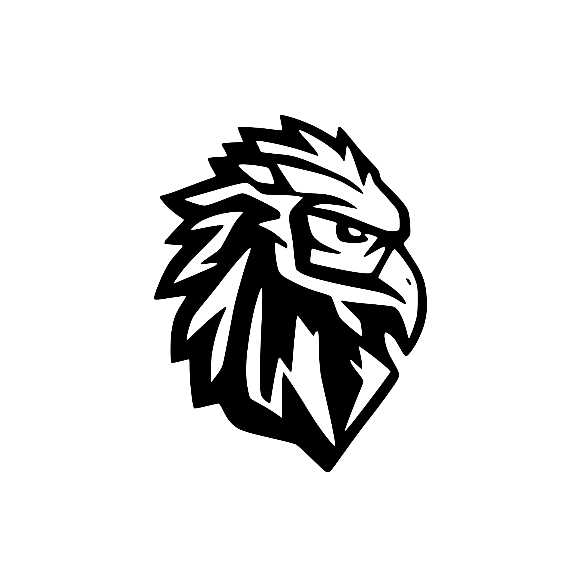 AI-generated SVG of a simple black and white gryphon logo silhouette