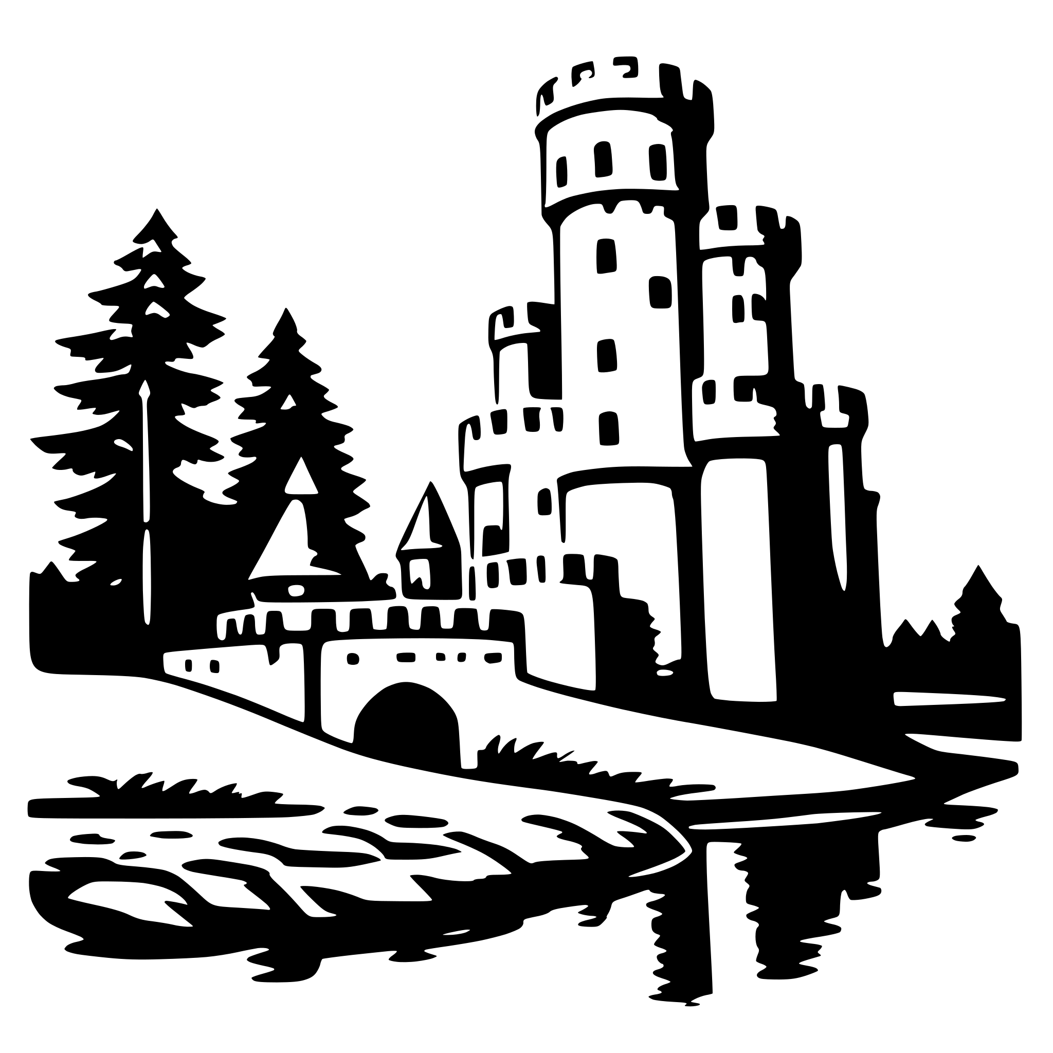 AI-generated SVG of a castle and moat