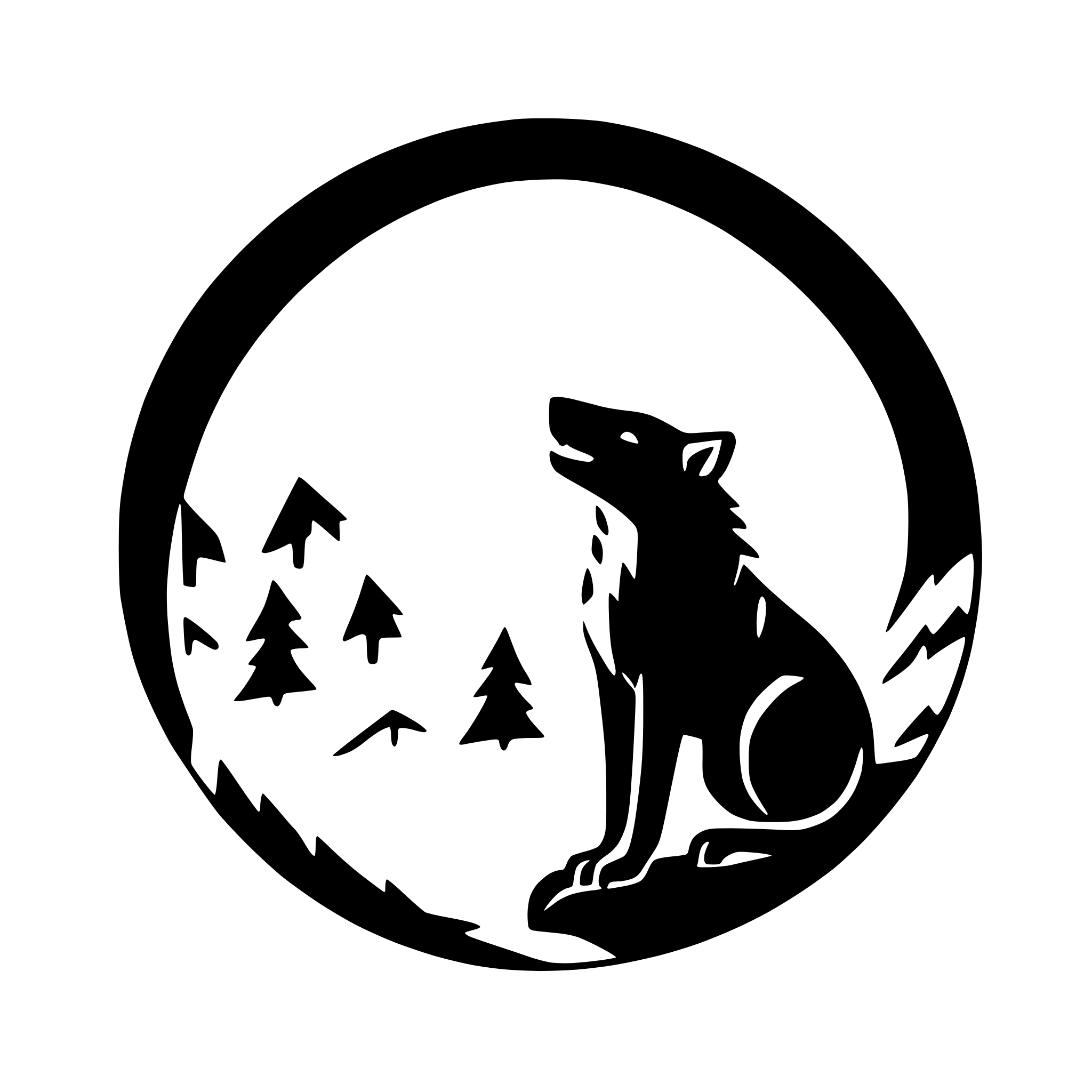 AI-generated SVG of 'wolf howling at moon'