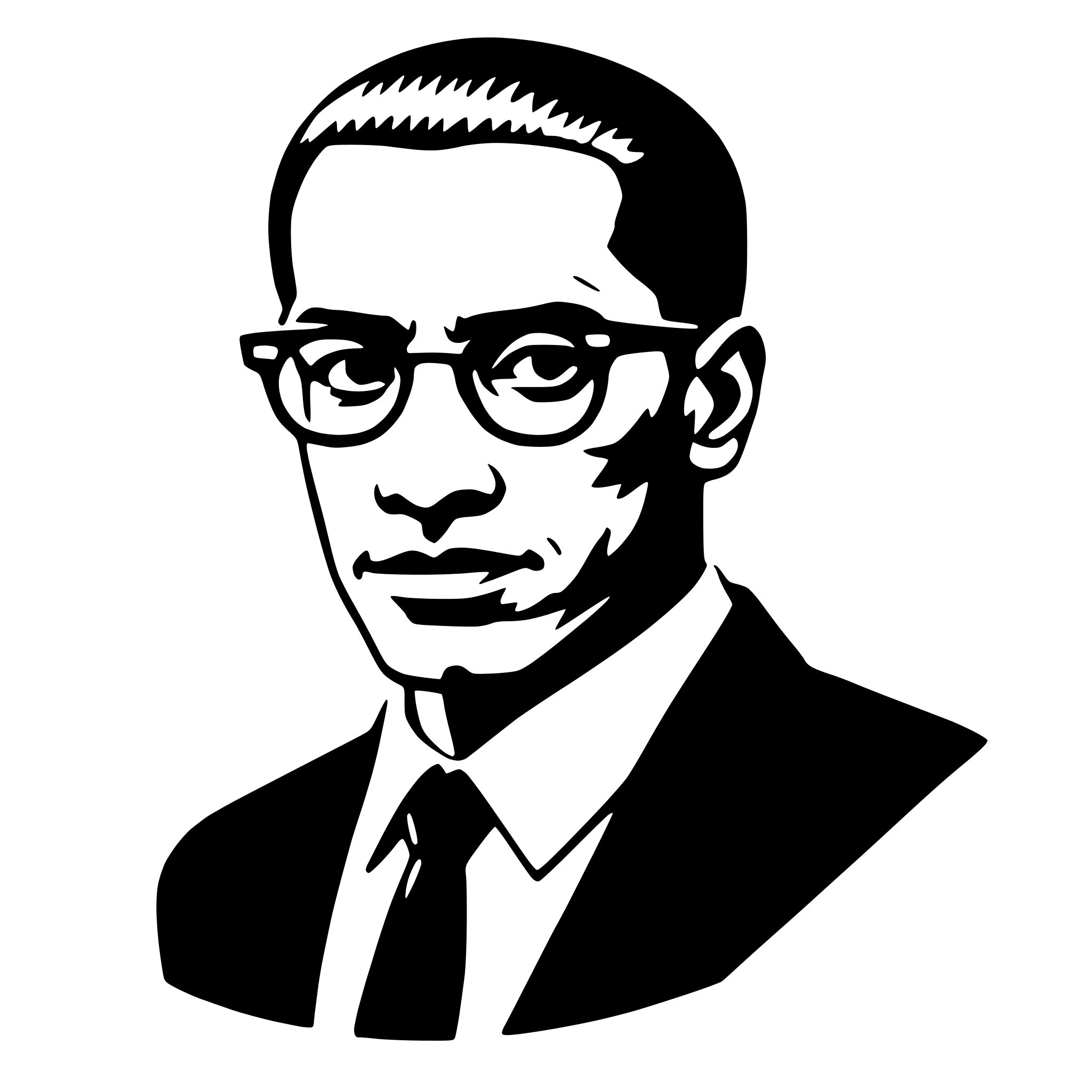 AI-generated SVG of 'malcolm x'