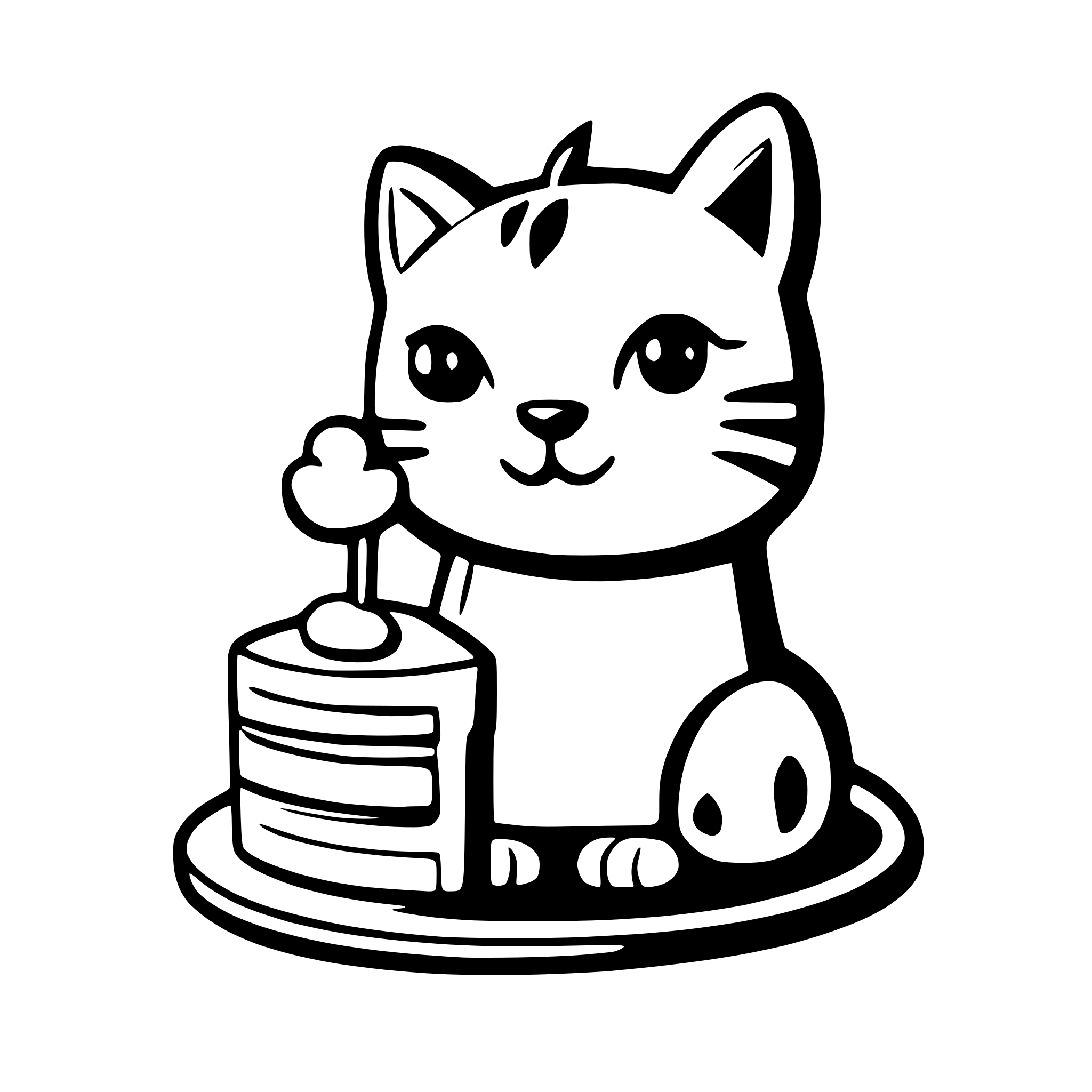 AI-generated SVG of a A logo for baking cakes, homemade sweets and finger food trays for cafes, celebrations and parties.
The main symbol is a 4-year-old domestic male cat in white color with gray spots and a slice of cake and finger food
Color: combination of pink and gray. Use limited and simple colors, and a simple background color.
Design: Simple and without complicated details.
Use clean and clear lines to create the shape of the cat and use the cat symbol in a way that is hidden in the logo.
I want the logo to 