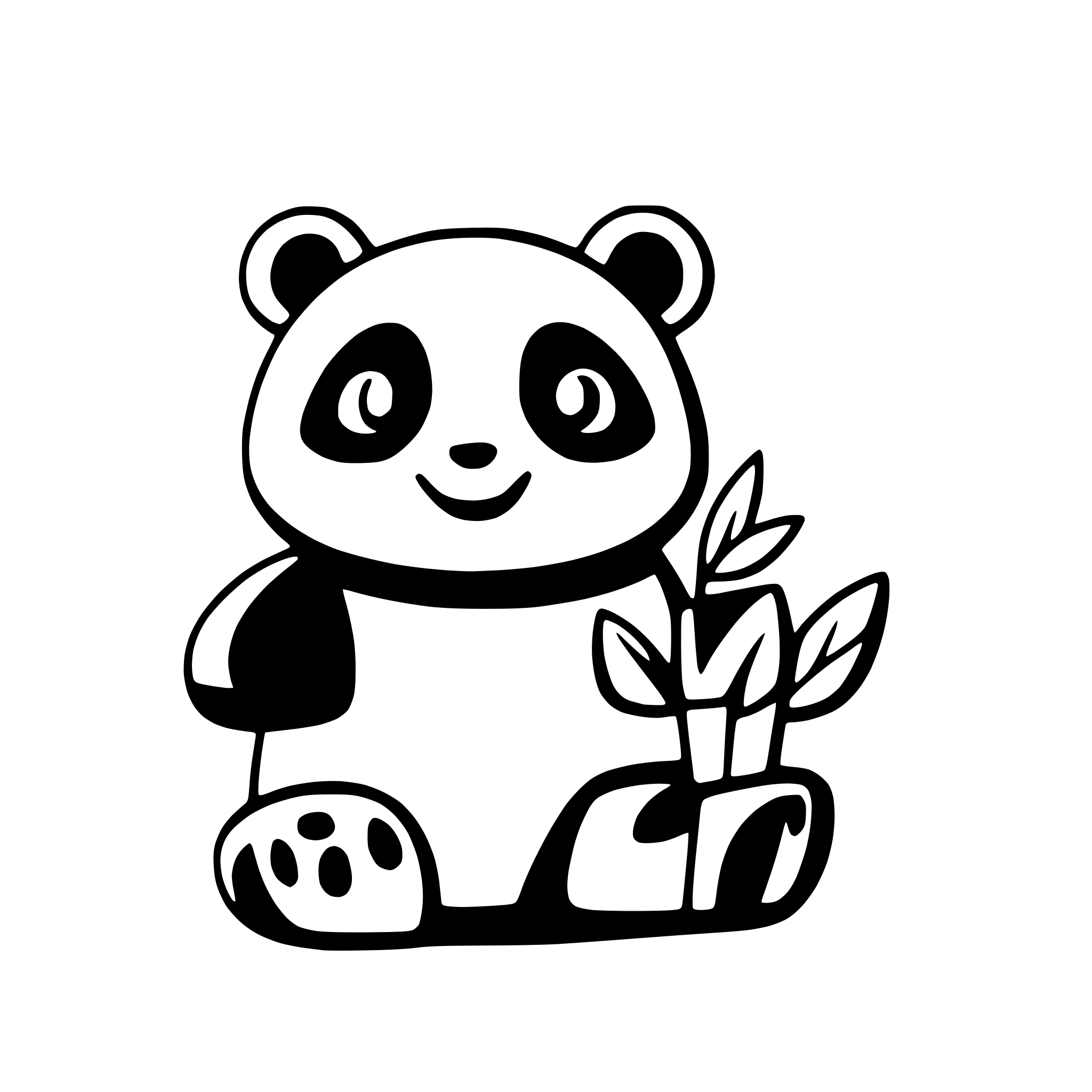 AI-generated SVG of 'a happy panda eating bamboo'