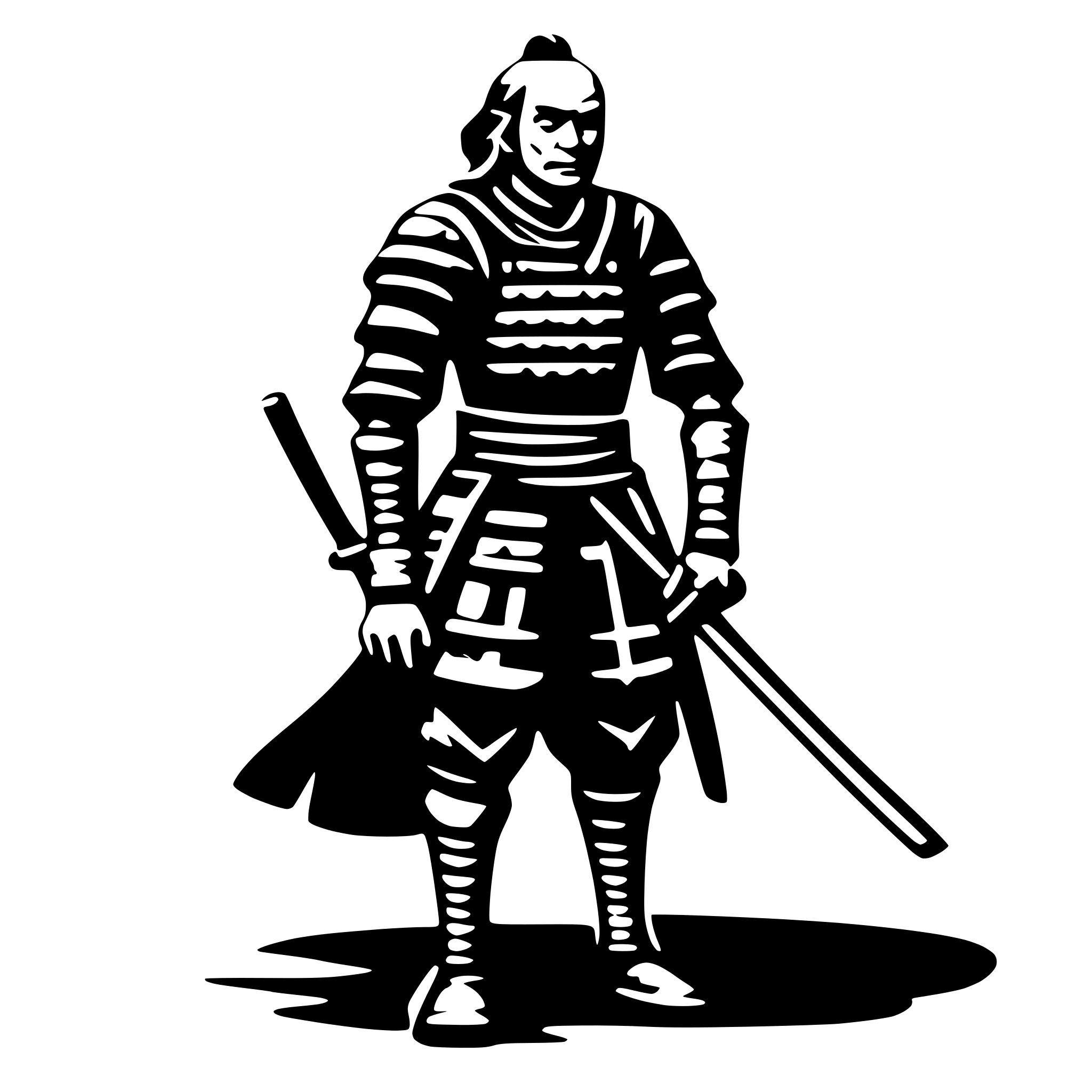 AI-generated SVG of a old samurai