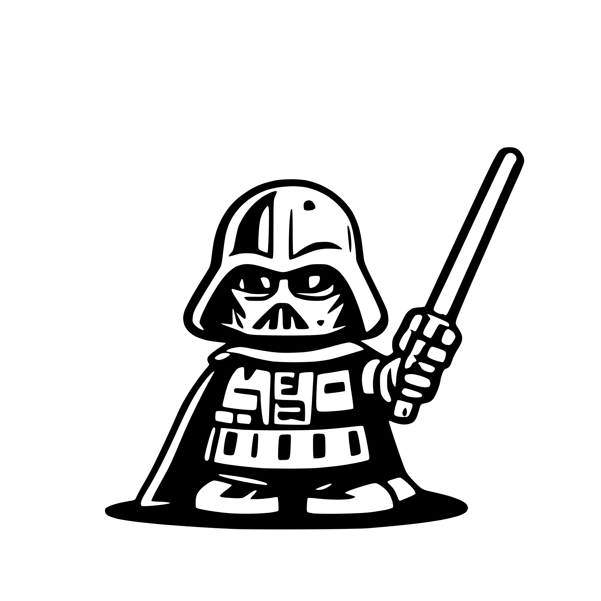AI-generated SVG of a darth vader is hello kitty