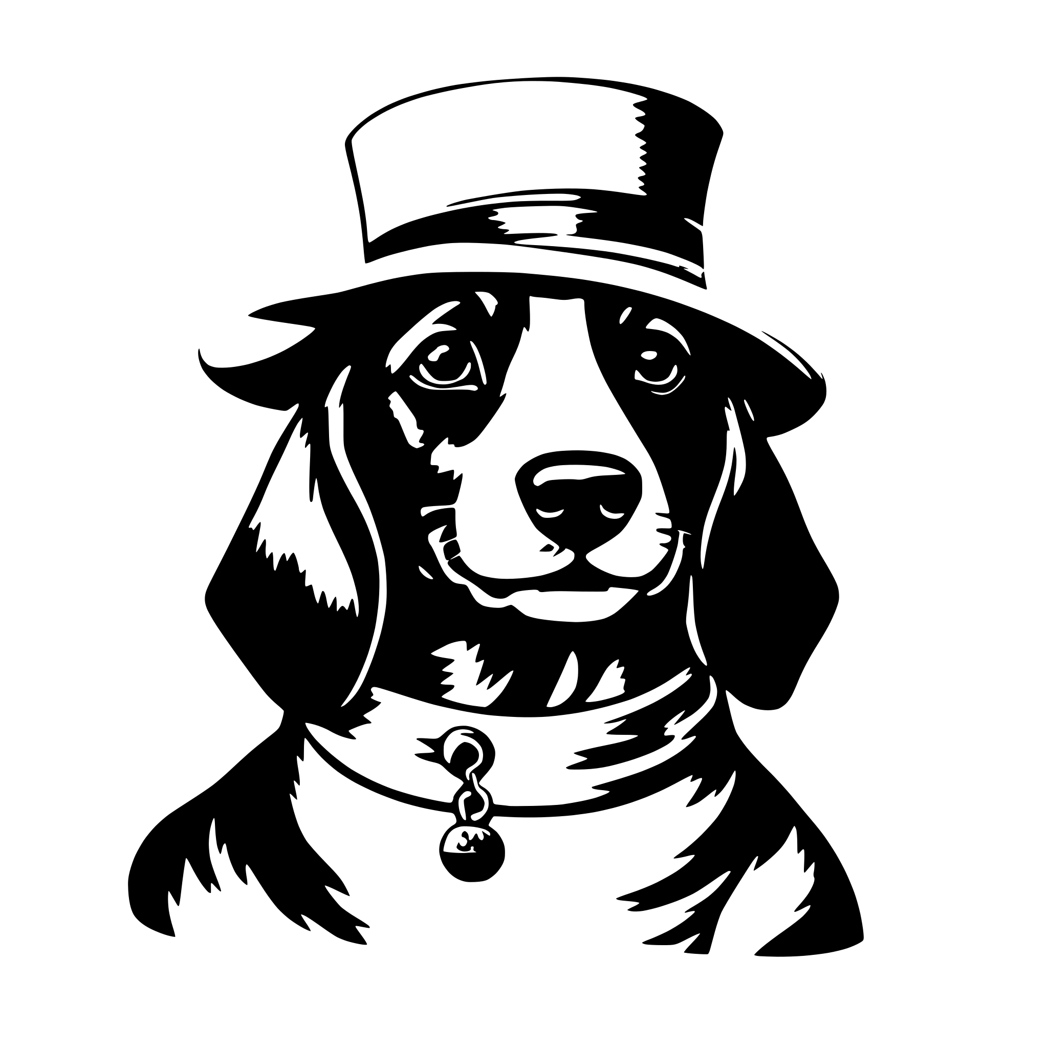 AI-generated SVG of 'dog with hat'