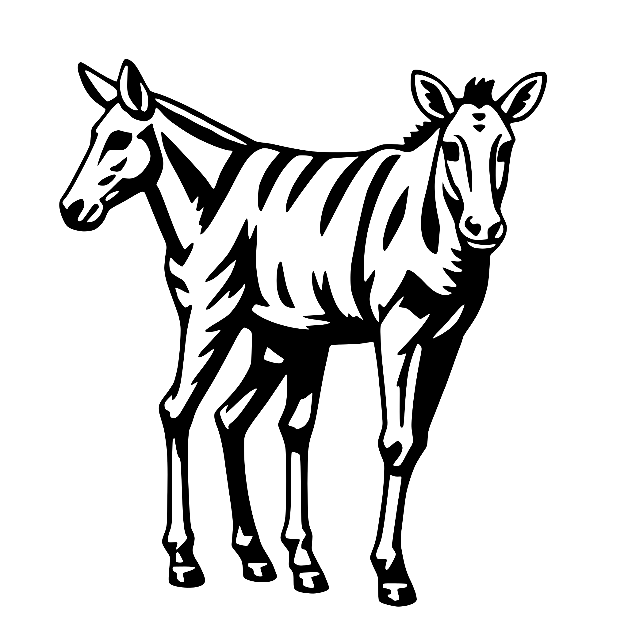 AI-generated SVG of a okapi