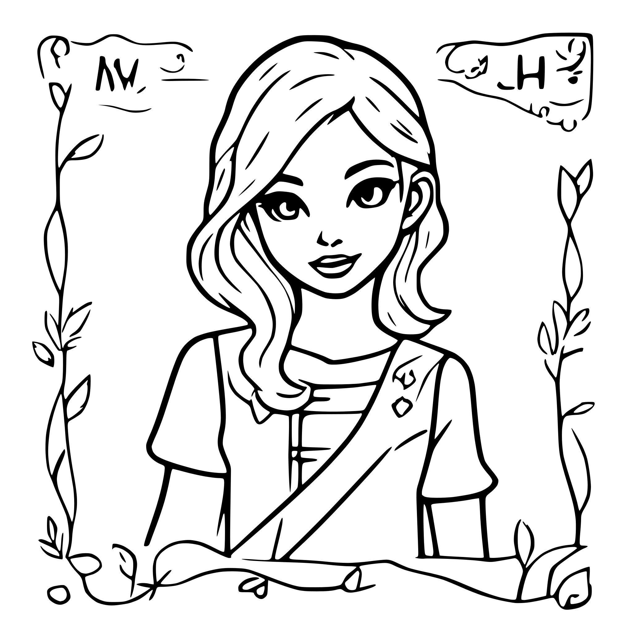 AI-generated SVG of a display the name Klara in script with a scroll frame