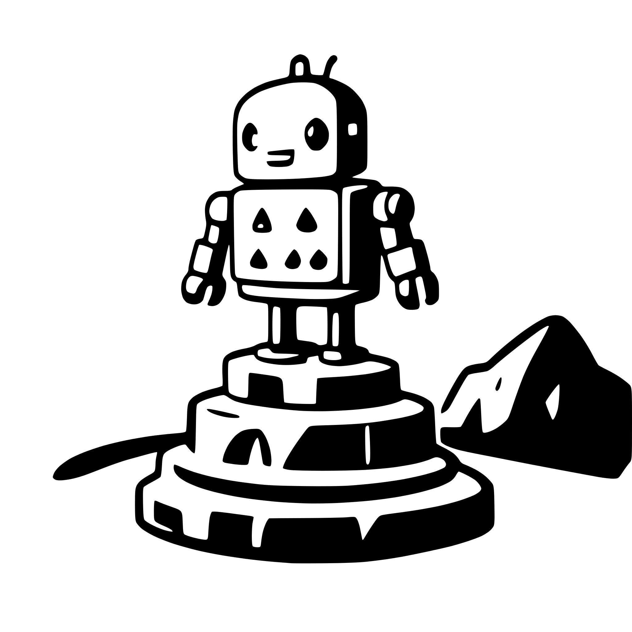 AI-generated SVG of a Robot sitting on an island