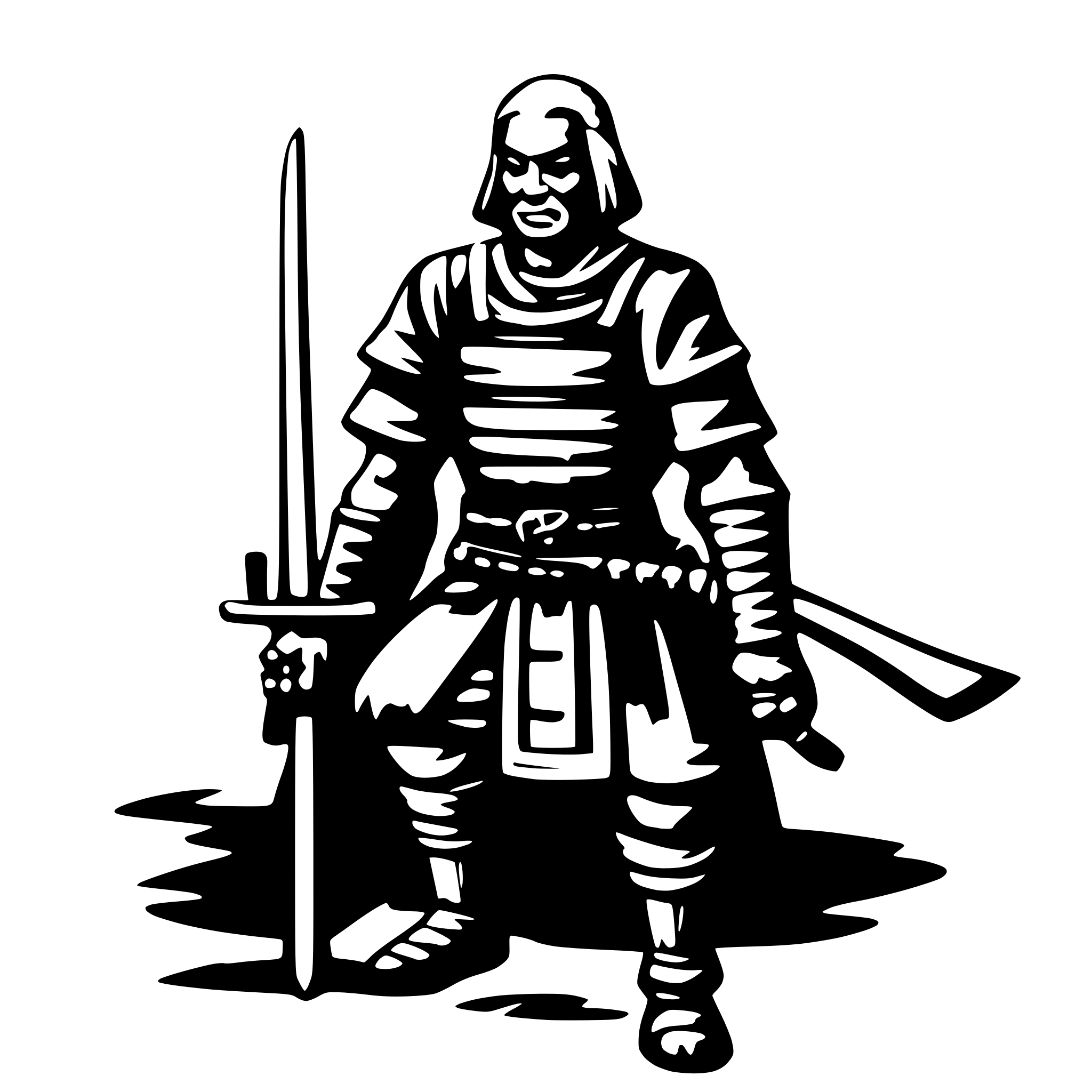 AI-generated SVG of a old samurai