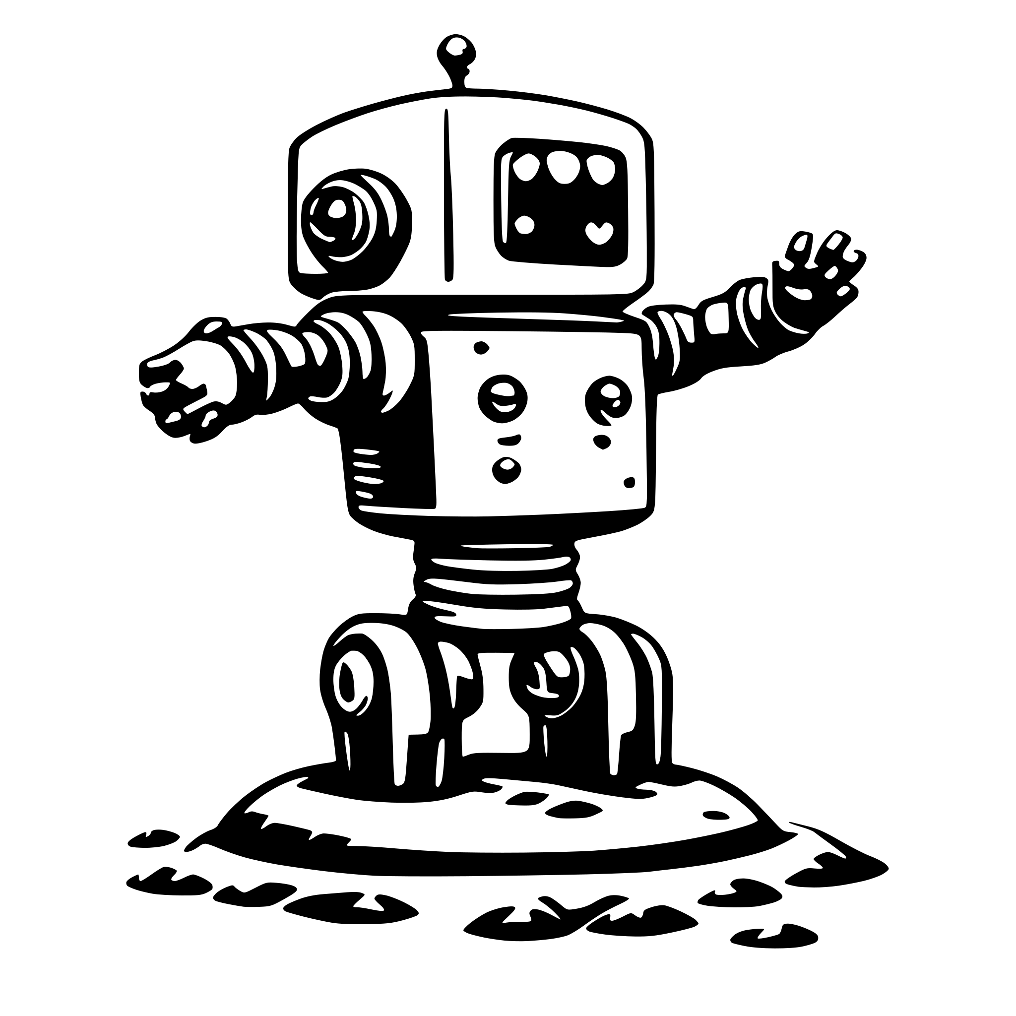 AI-generated SVG of a floating robot