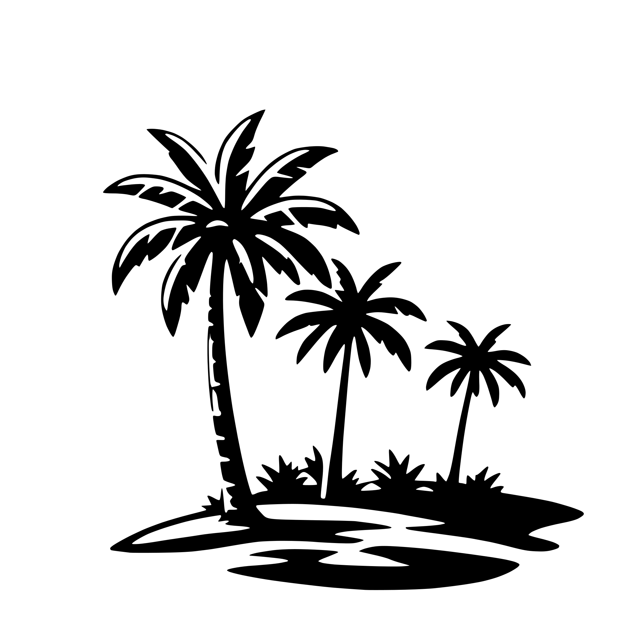 AI-generated SVG of 'sun and palm tree'