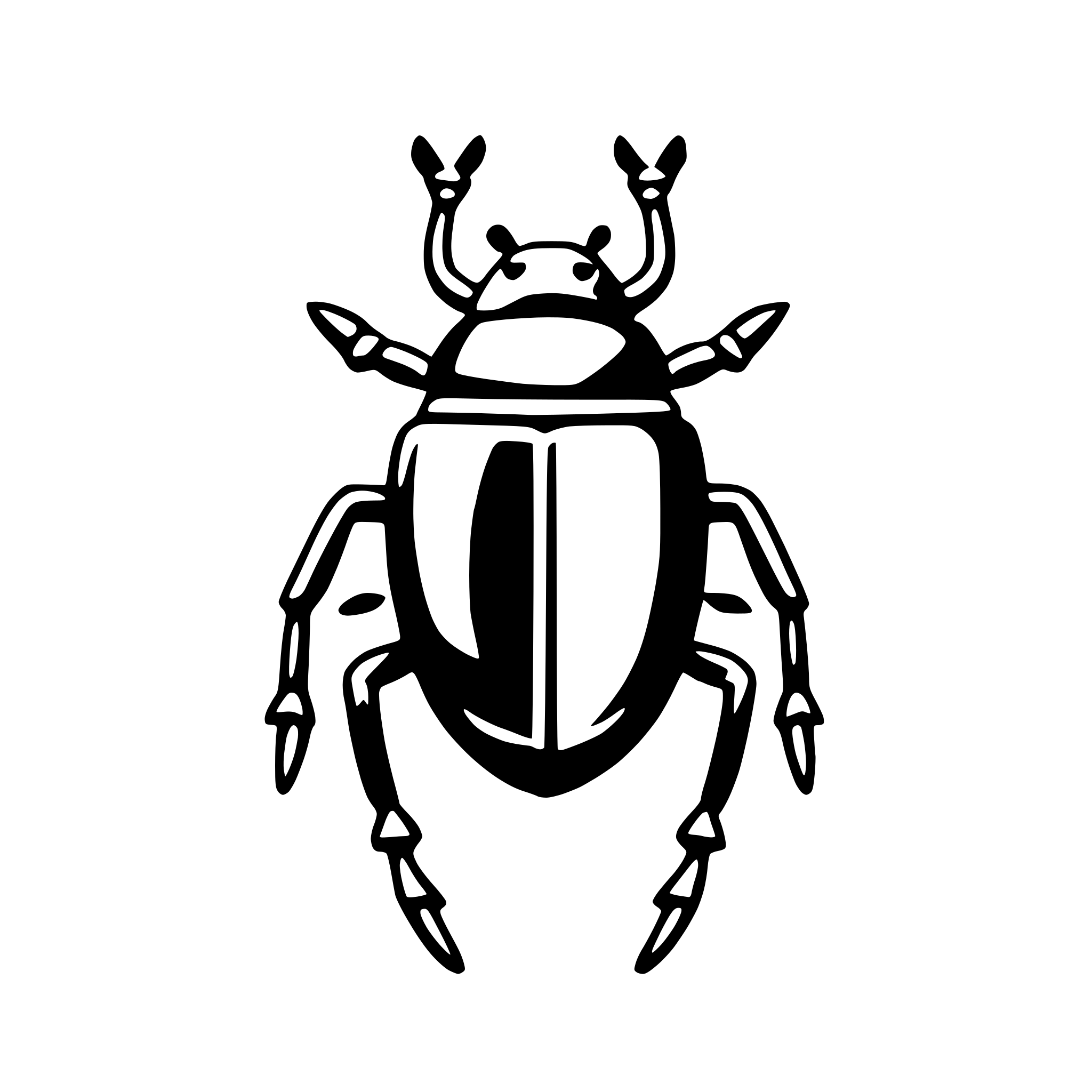 AI-generated SVG of a beetle with bowtie