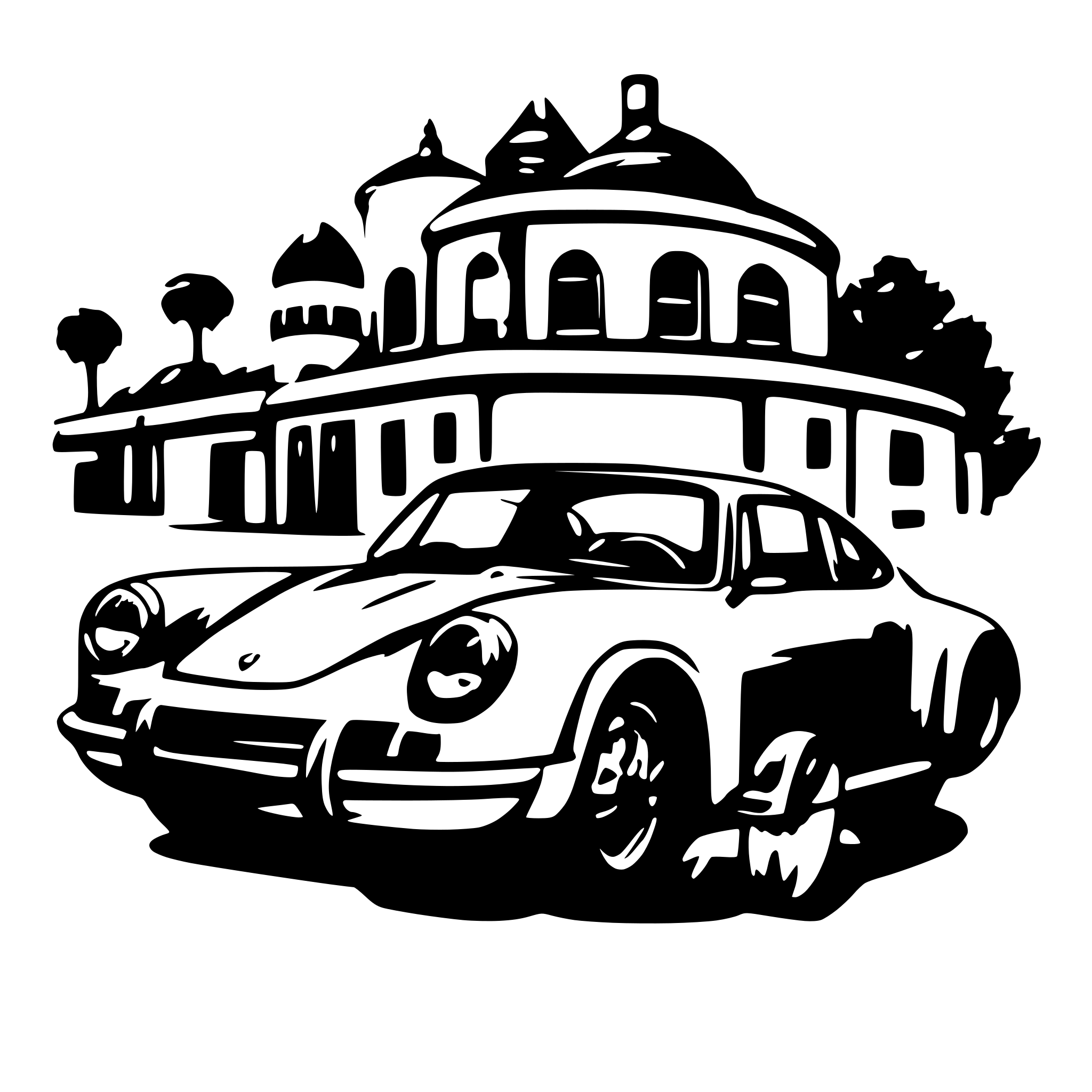 AI-generated SVG of a Porsche