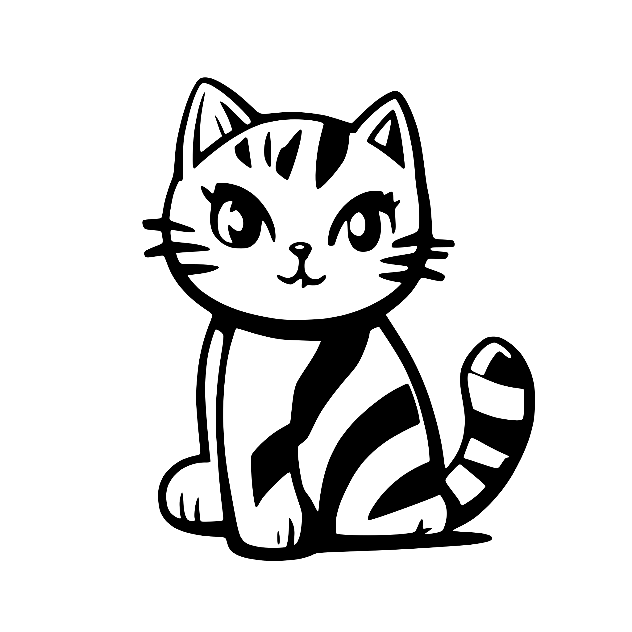 AI-generated SVG of 'cartoon cat'