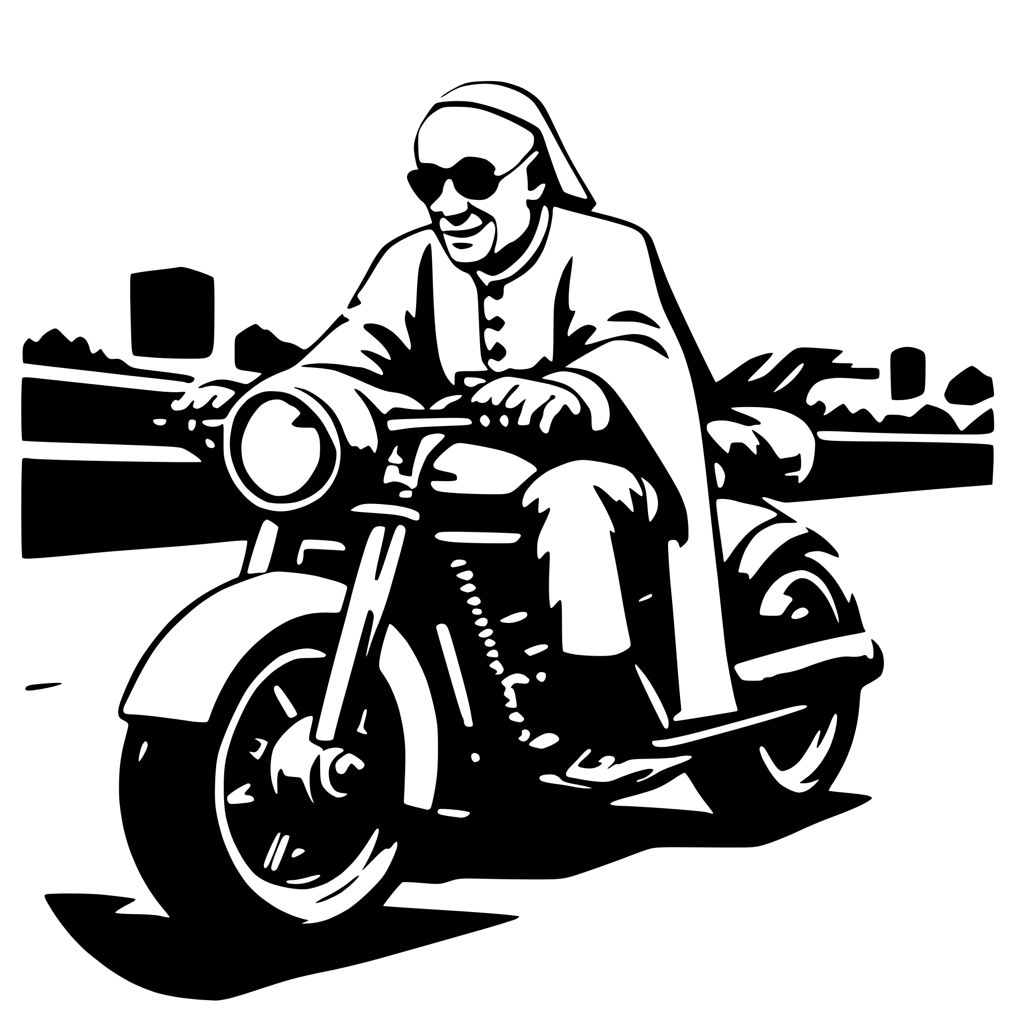 AI-generated SVG of a Pope riding a motorcycle