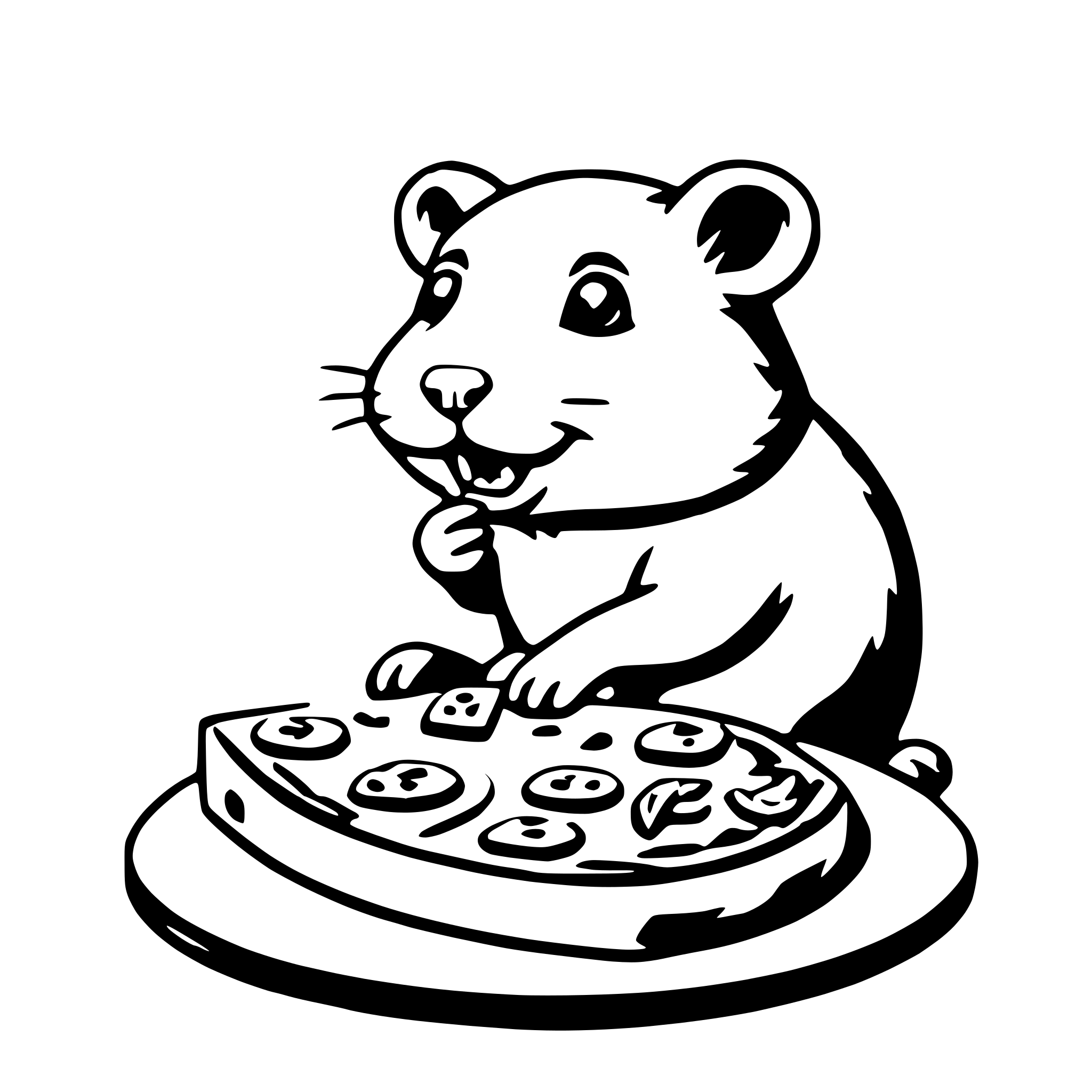 AI-generated SVG of a hamster eating pizza
