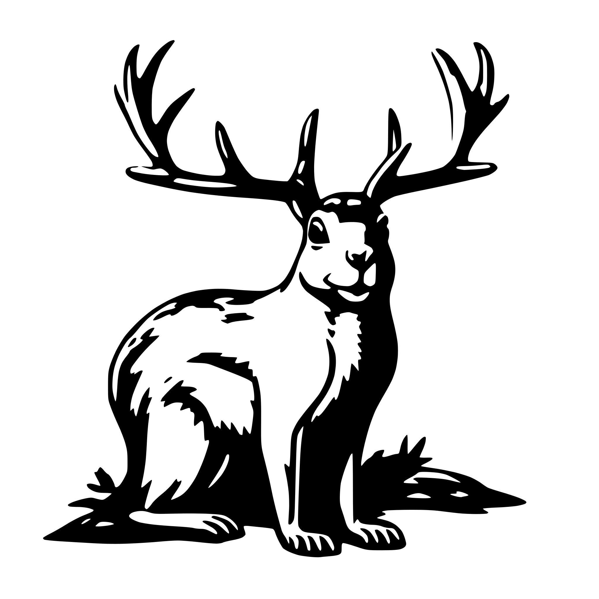 AI-generated SVG of a squirrel with mule deer antlers