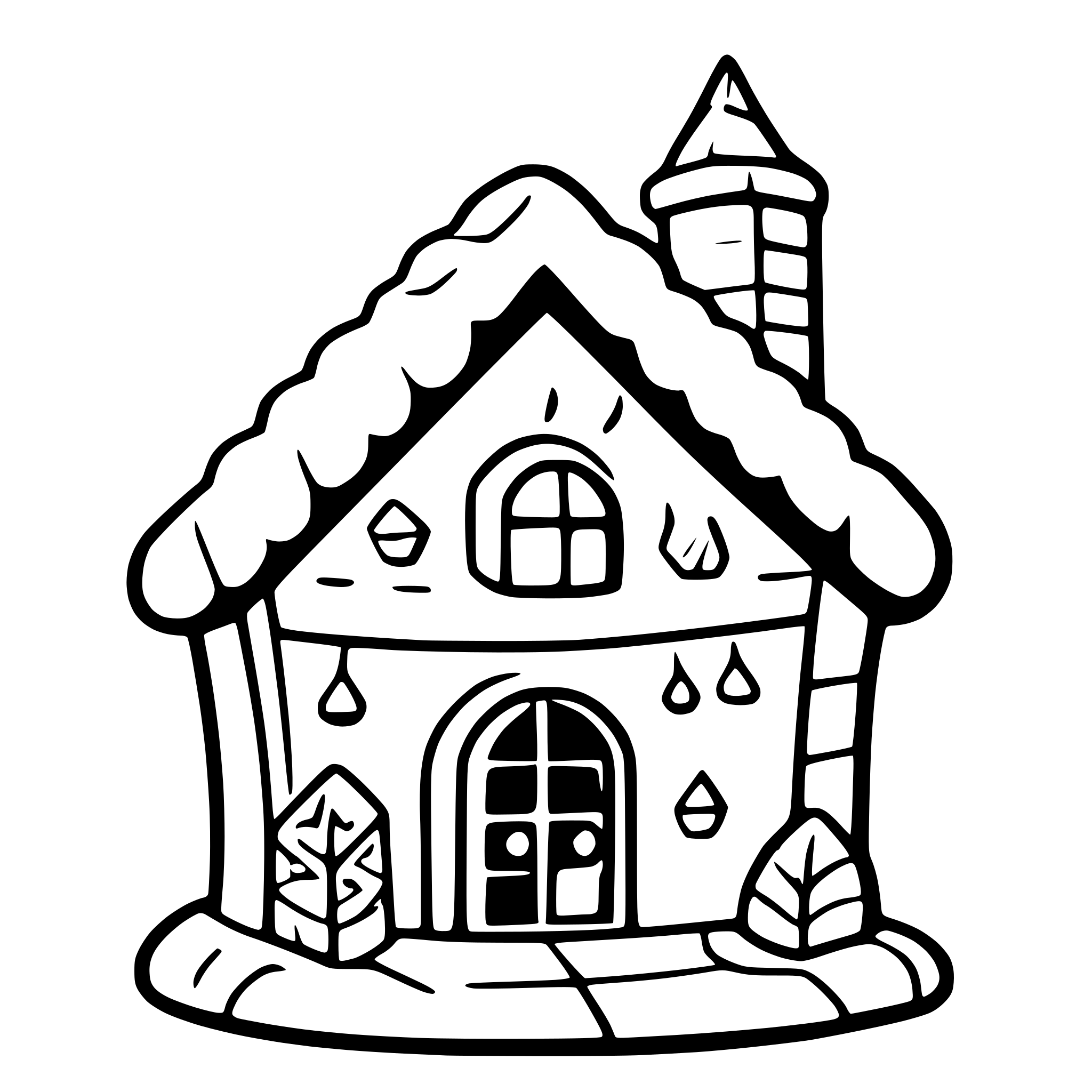 AI-generated SVG of a a simple gingerbread house. front view.